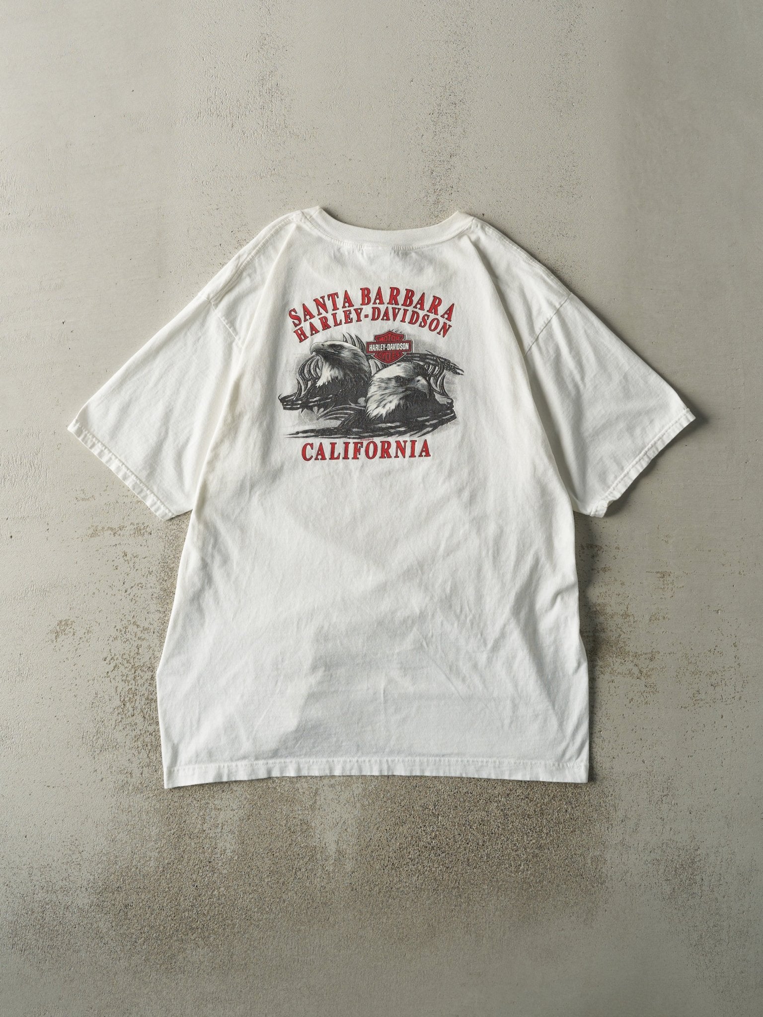 Vintage 05' White Santa Barbara California Harley Davidson Tee (XL)