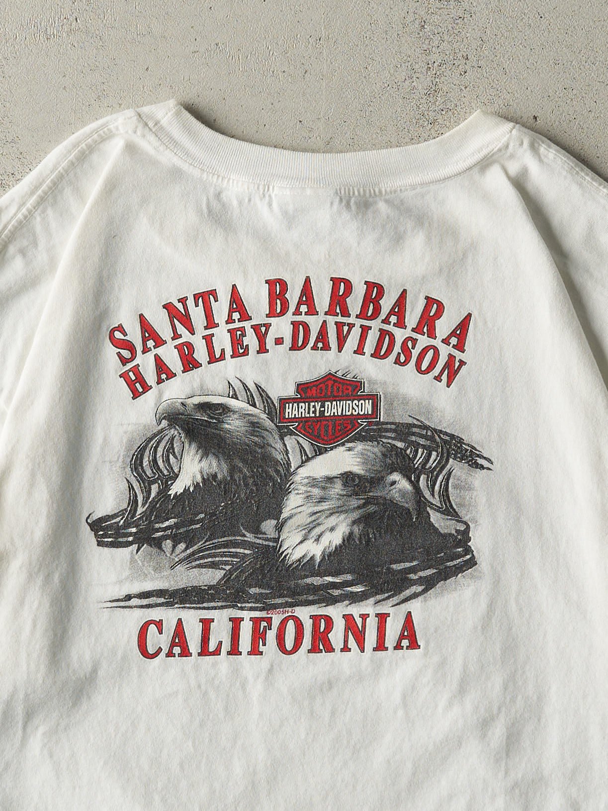 Vintage 05' White Santa Barbara California Harley Davidson Tee (XL)