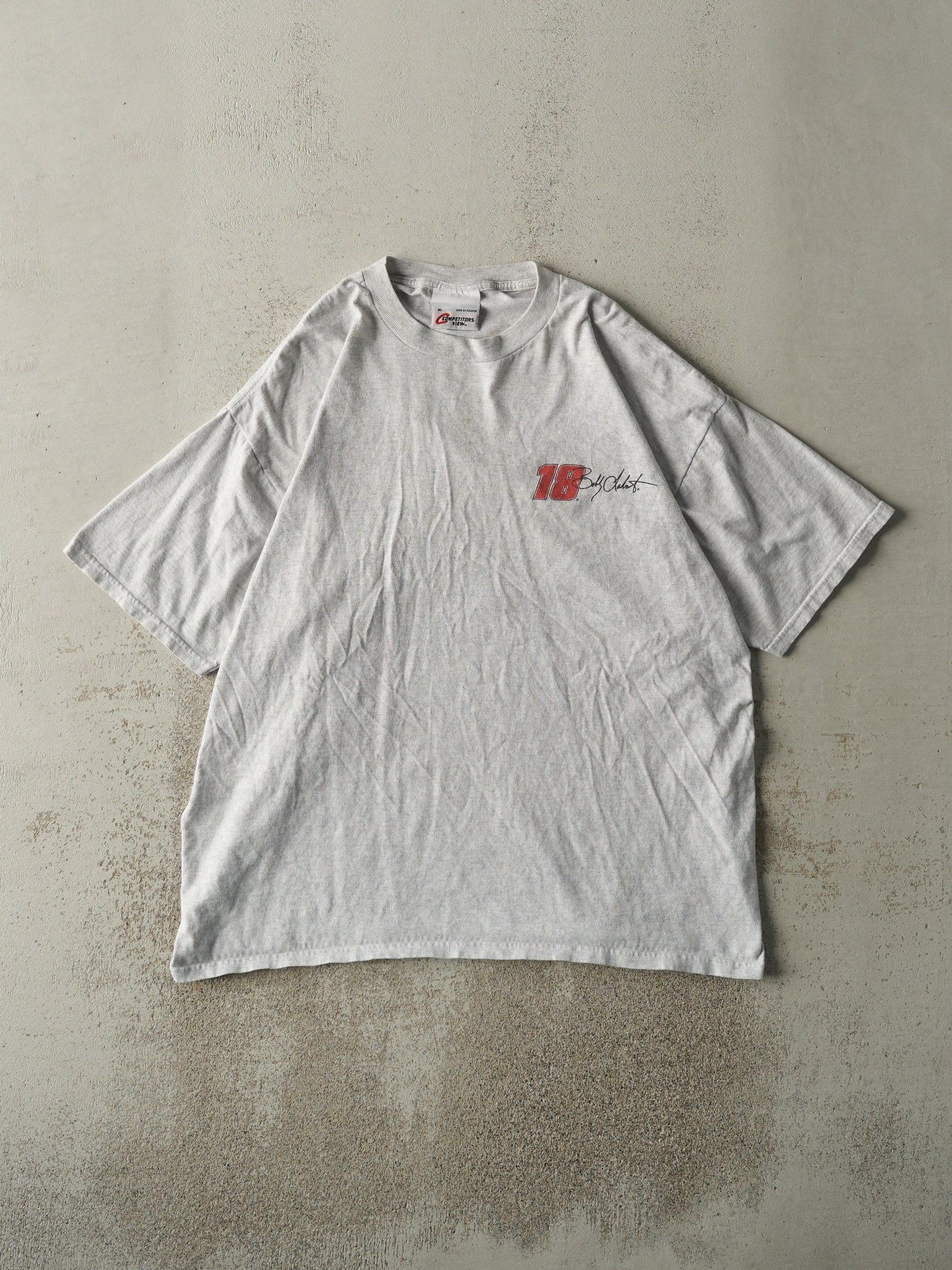 Vintage 02' Heather Grey Nascar Racing #18 Bobby Labonte Tee (L)