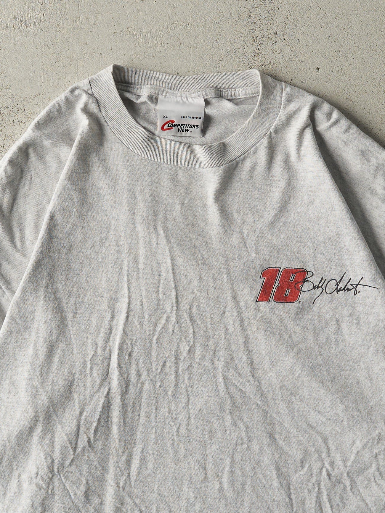 Vintage 02' Heather Grey Nascar Racing #18 Bobby Labonte Tee (L)
