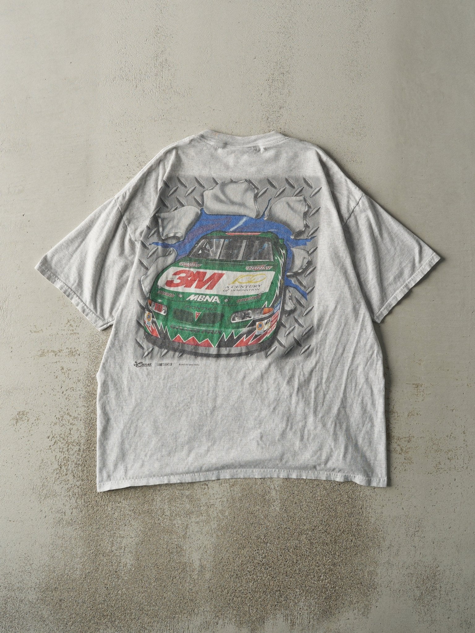 Vintage 02' Heather Grey Nascar Racing #18 Bobby Labonte Tee (L)