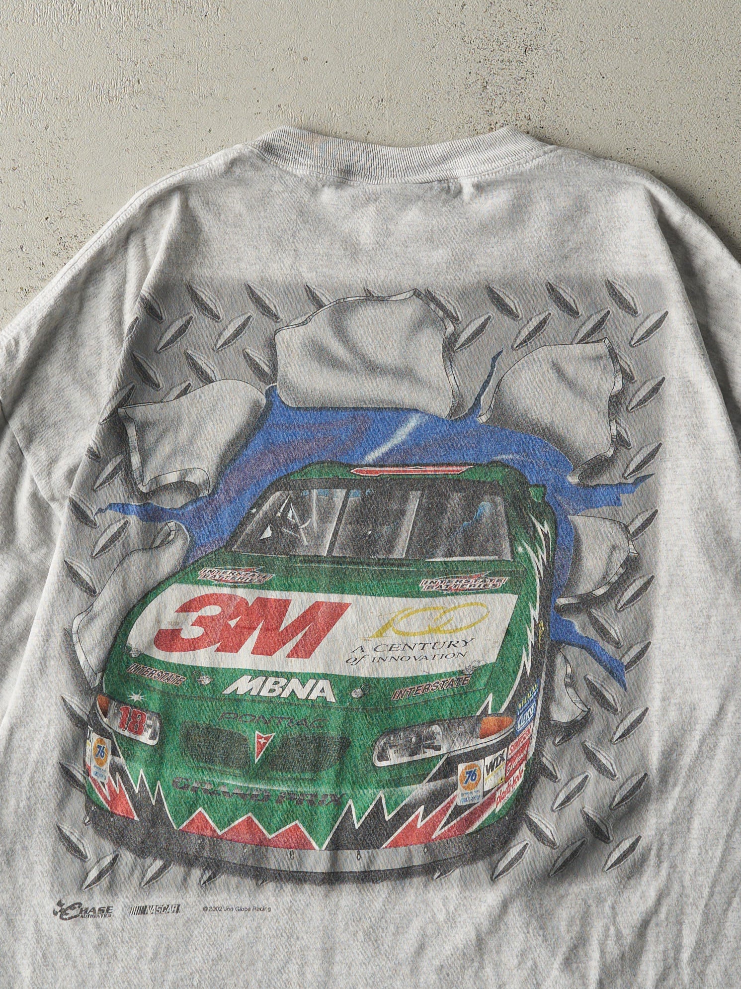 Vintage 02' Heather Grey Nascar Racing #18 Bobby Labonte Tee (L)