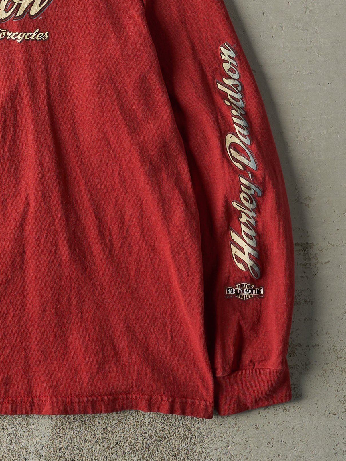 Vintage 05' Red Wisconsin Dells, Wisconsin Harley Davidson Long Sleeve (L)