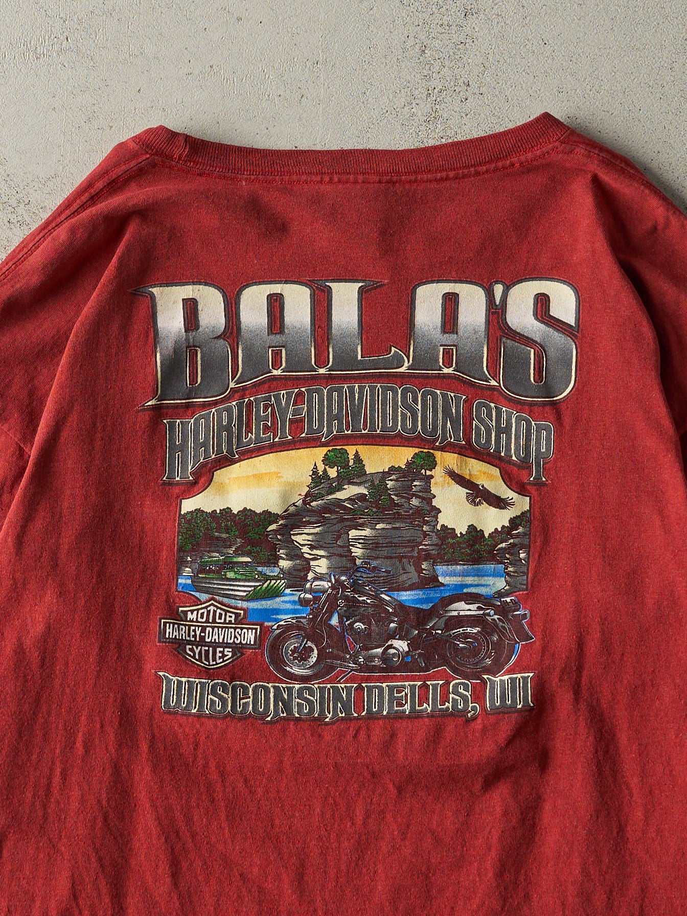 Vintage 05' Red Wisconsin Dells, Wisconsin Harley Davidson Long Sleeve (L)