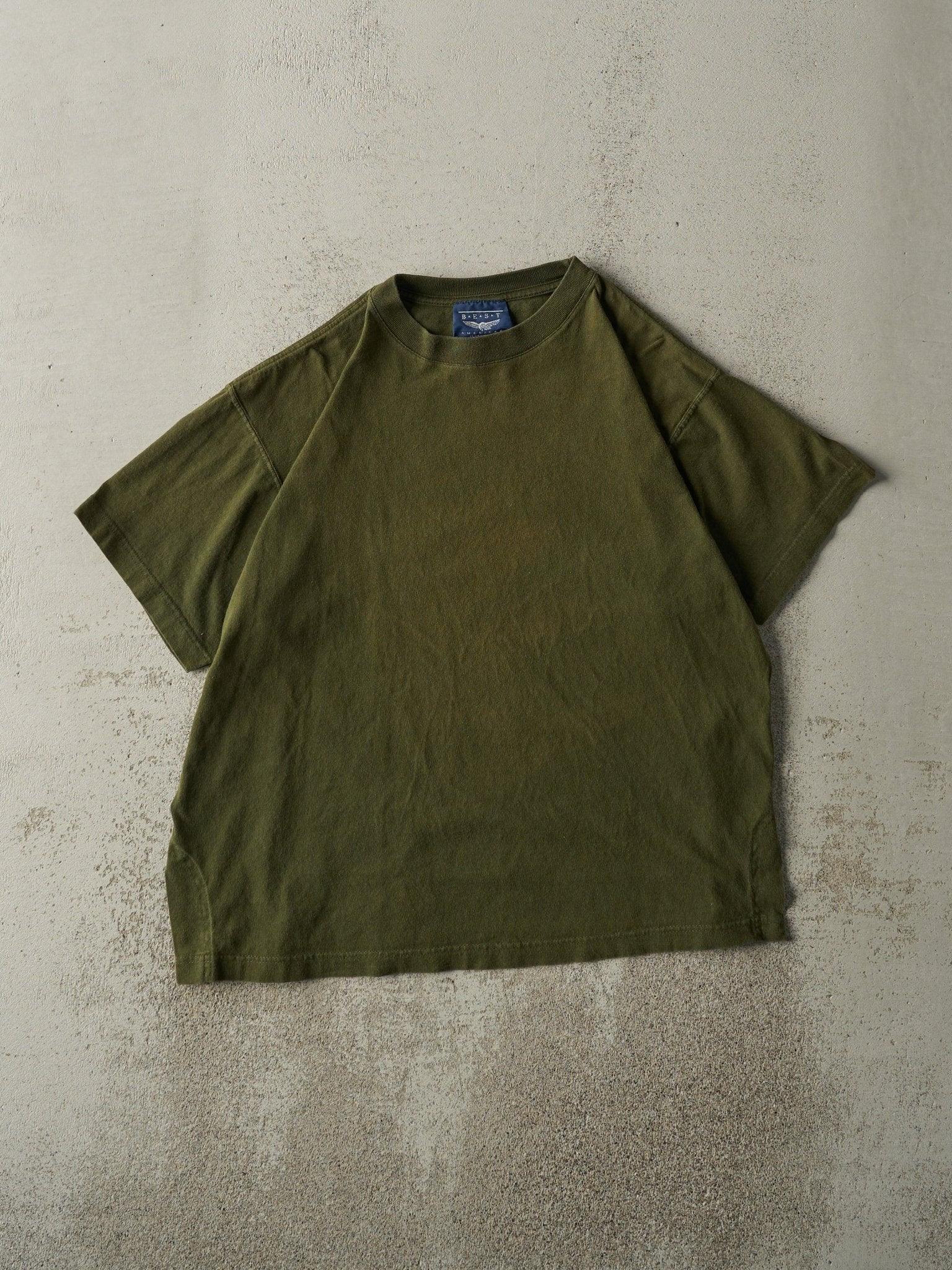 Vintage Y2K Green Blank Tee (L)