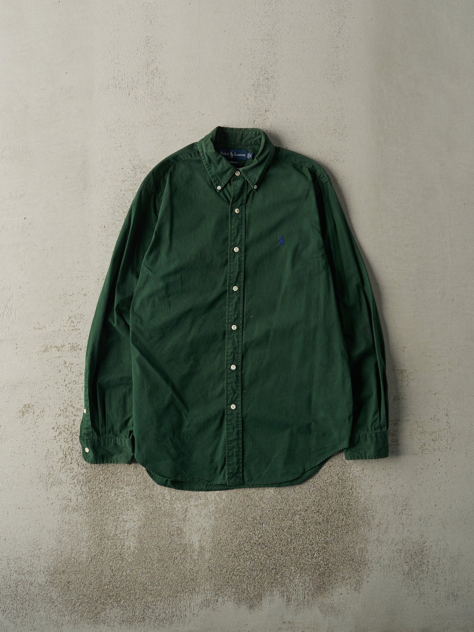 Vintage 90s Green Embroidered Ralph Lauren Button Up (M/L)