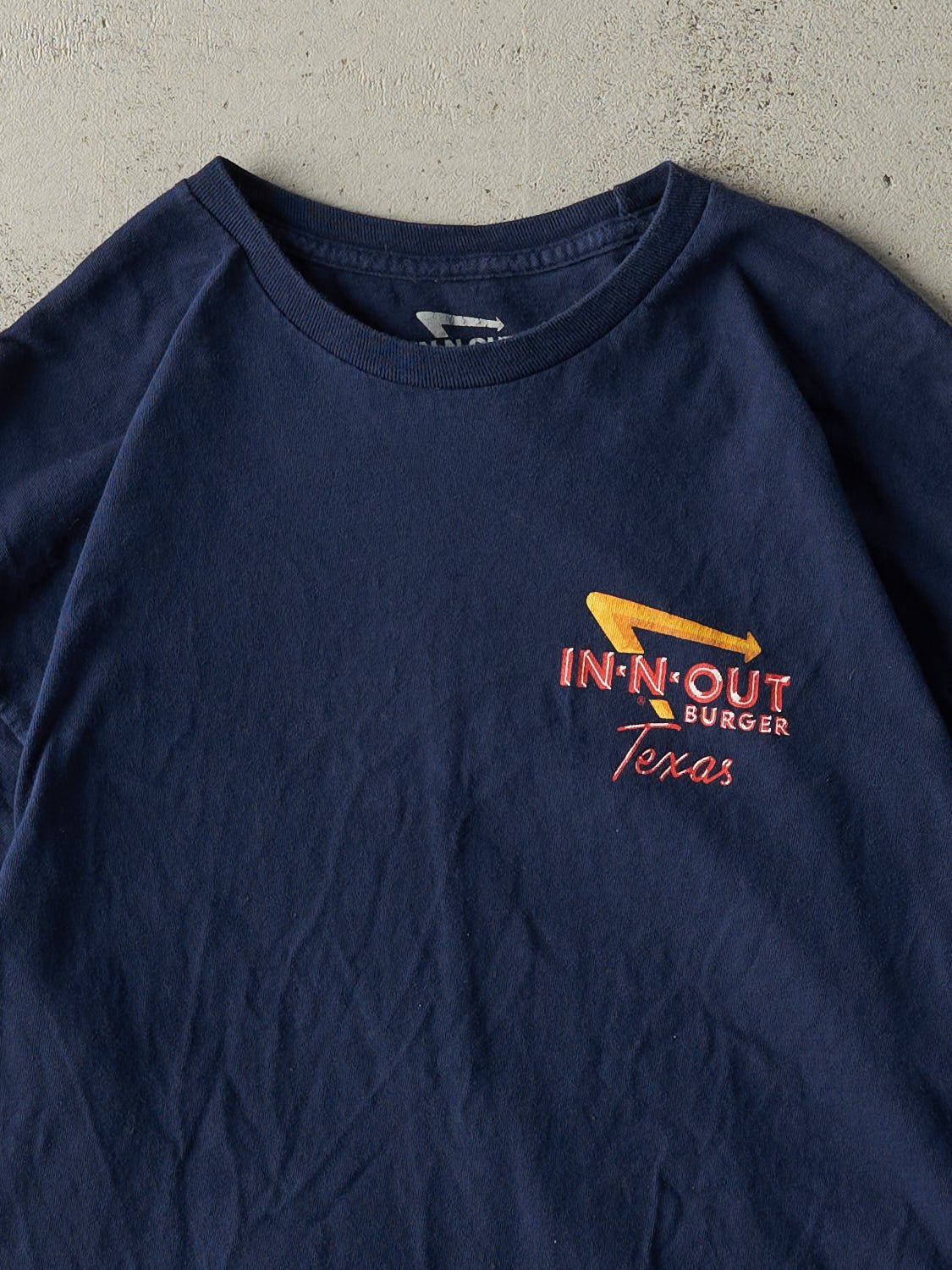 Vintage Y2K Navy Blue In & Out Burger Texas Tee (M)