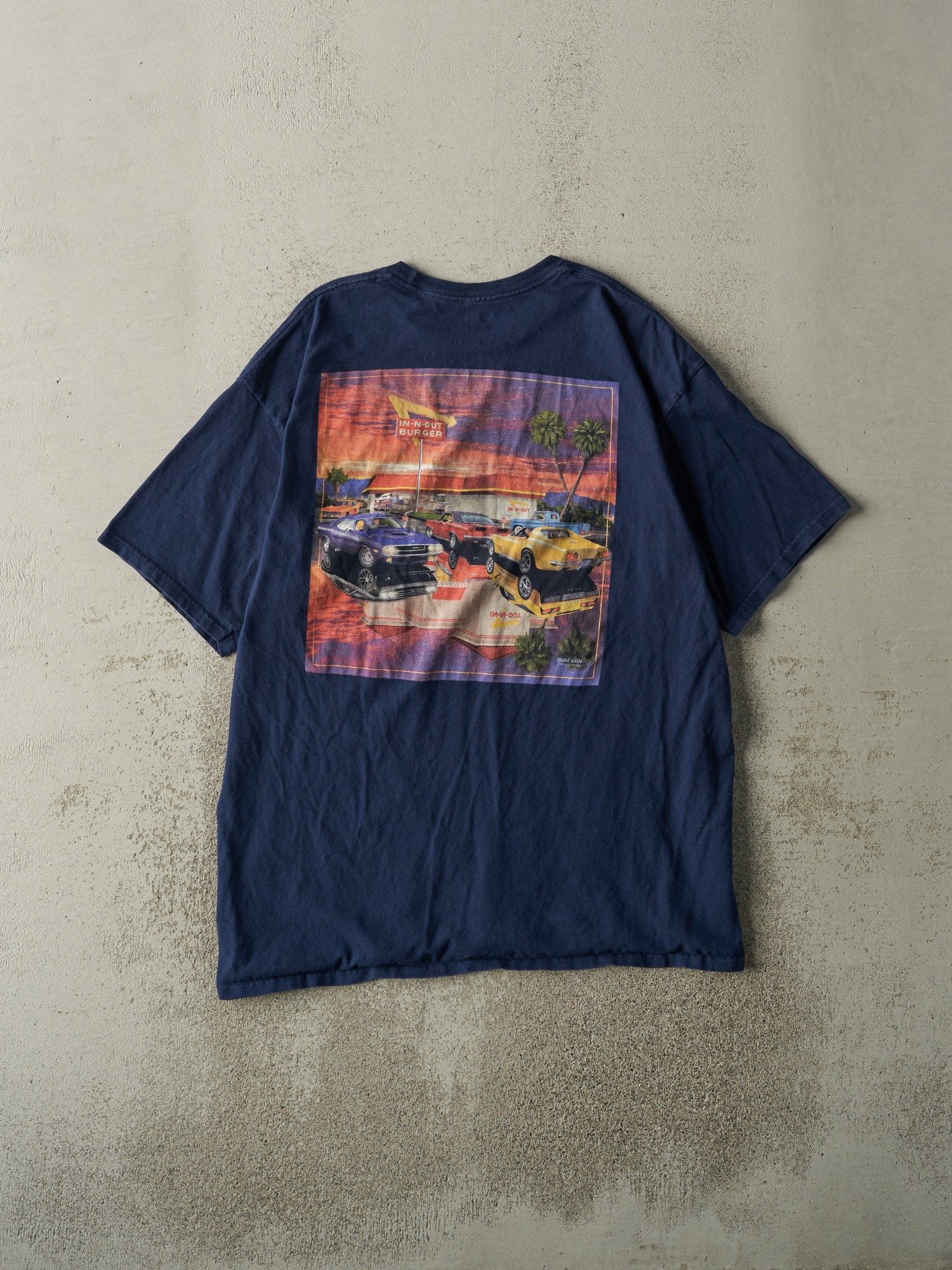 Vintage Y2K Navy Blue In & Out Burger Texas Tee (M)