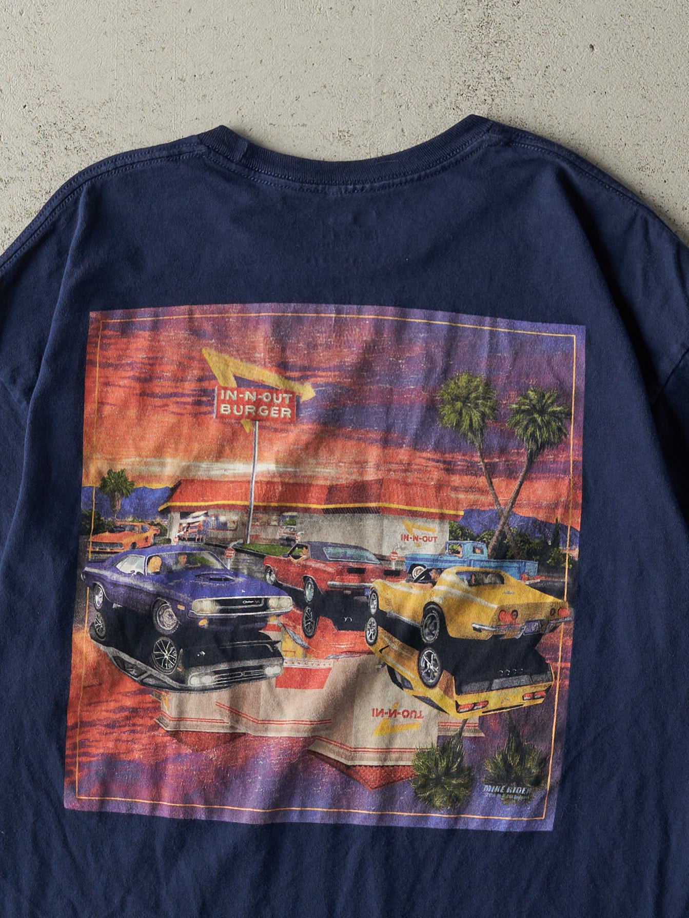 Vintage Y2K Navy Blue In & Out Burger Texas Tee (M)