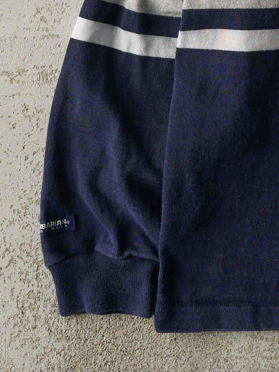 Vintage 90s Navy, Grey & White Kingston Collegiate Institute Rugby Shirt (M)