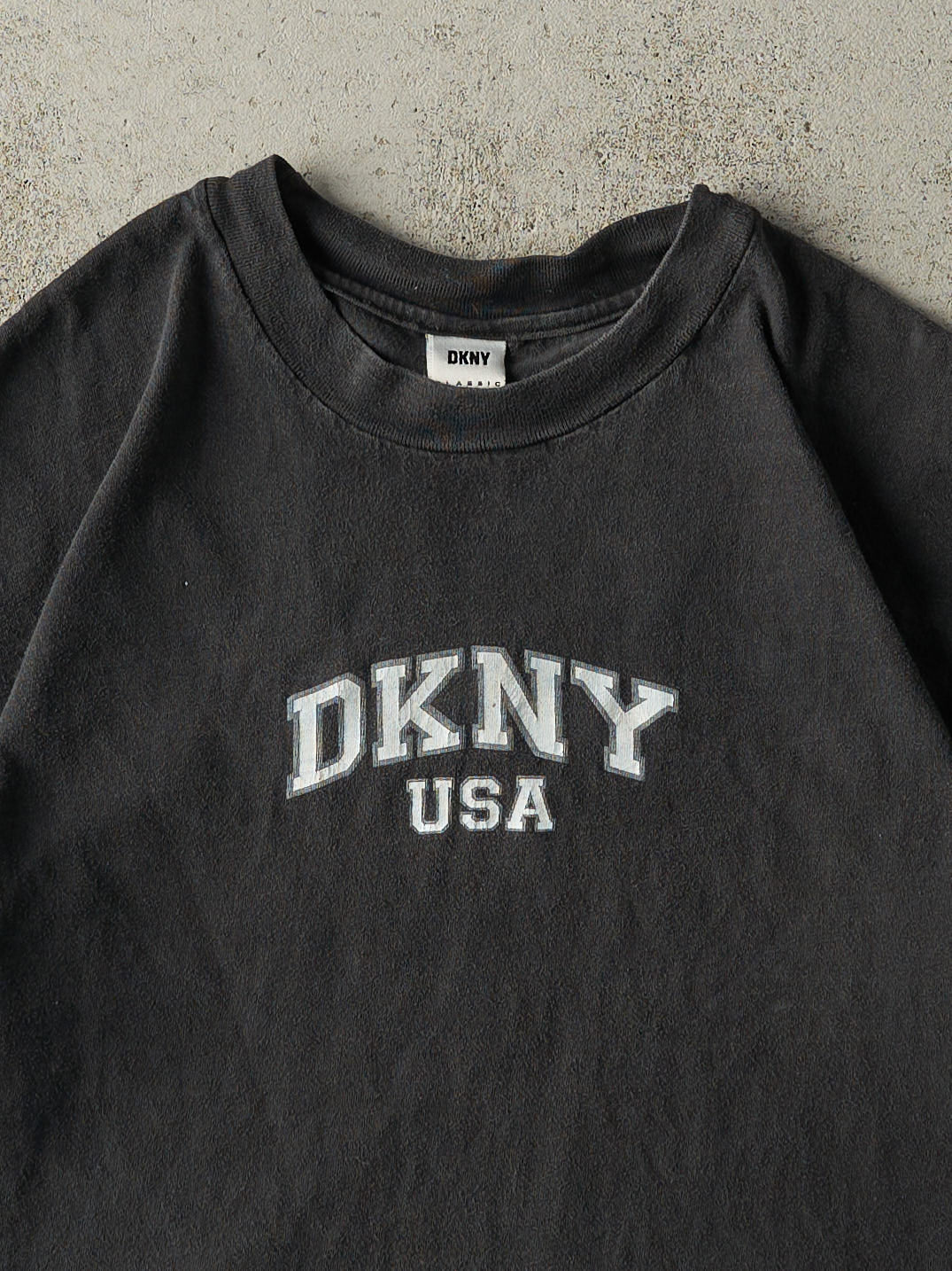 Vintage Y2K Faded Black DKNY Tee (M)