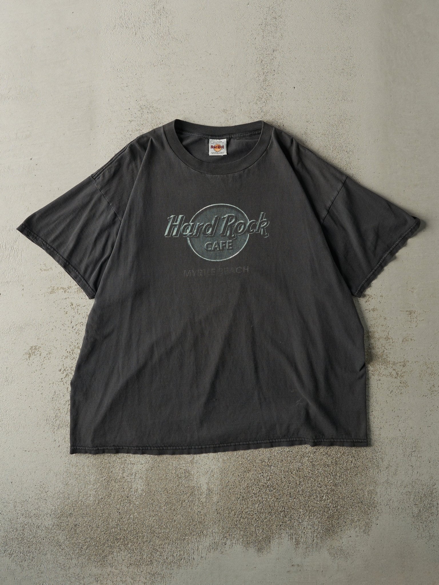 Vintage 90s Faded Black Myrtle Beach Hard Rock Cafe Tee (XL)