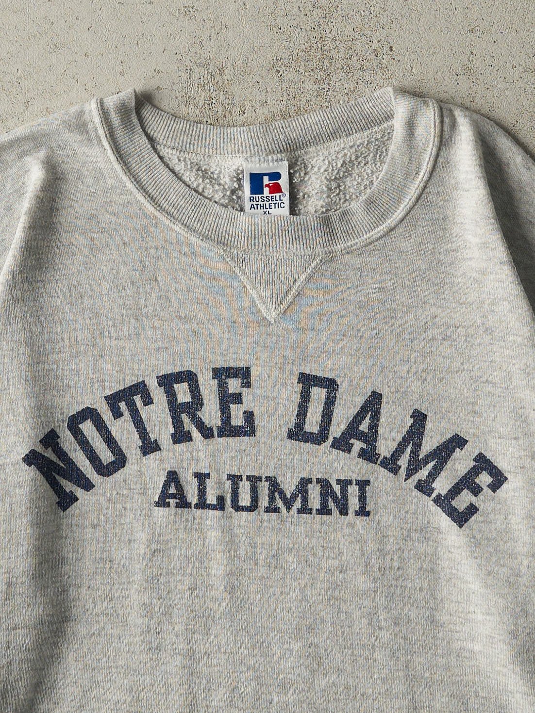 Vintage 90s Heather Grey Notre Dame Alumni Lightweight Crewneck (L)