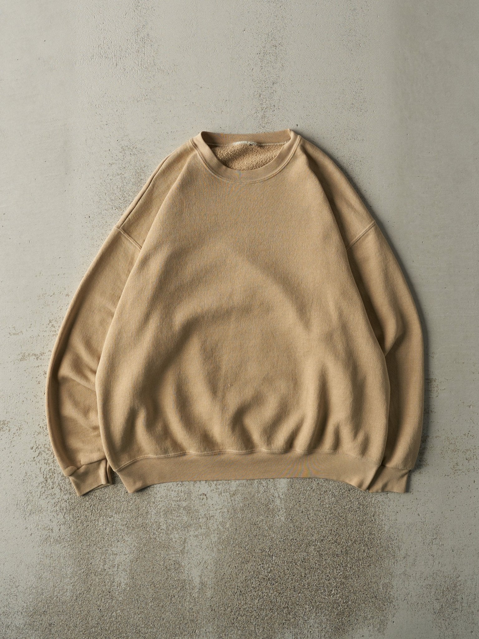 Vintage 90s Beige Blank Crewneck (XL)