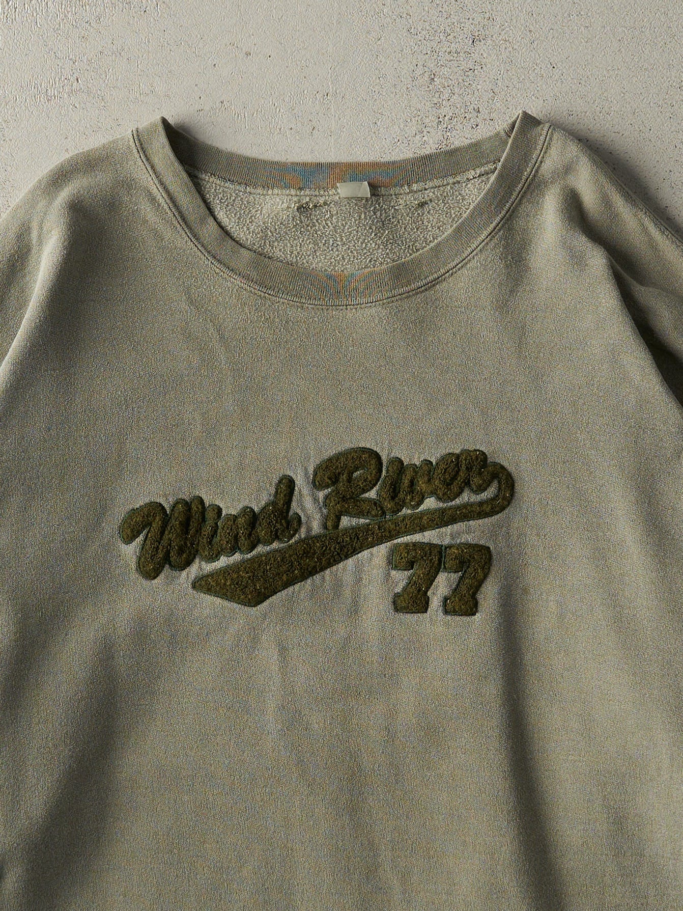 Vintage 90s Green Wind River Chenille Logo Crewneck (XXXL)