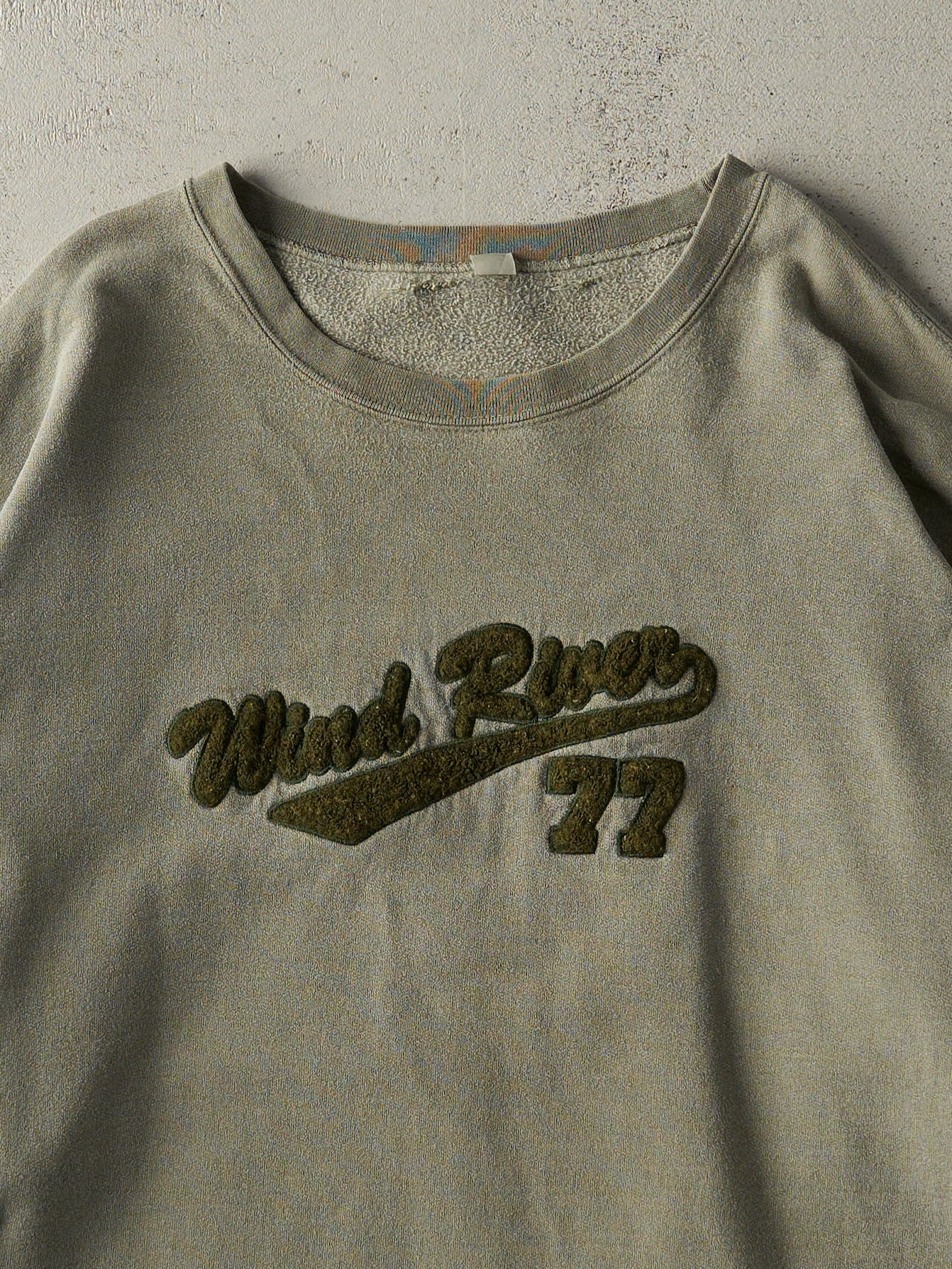 Vintage 90s Green Wind River Chenille Logo Crewneck (XXL/XXXL)