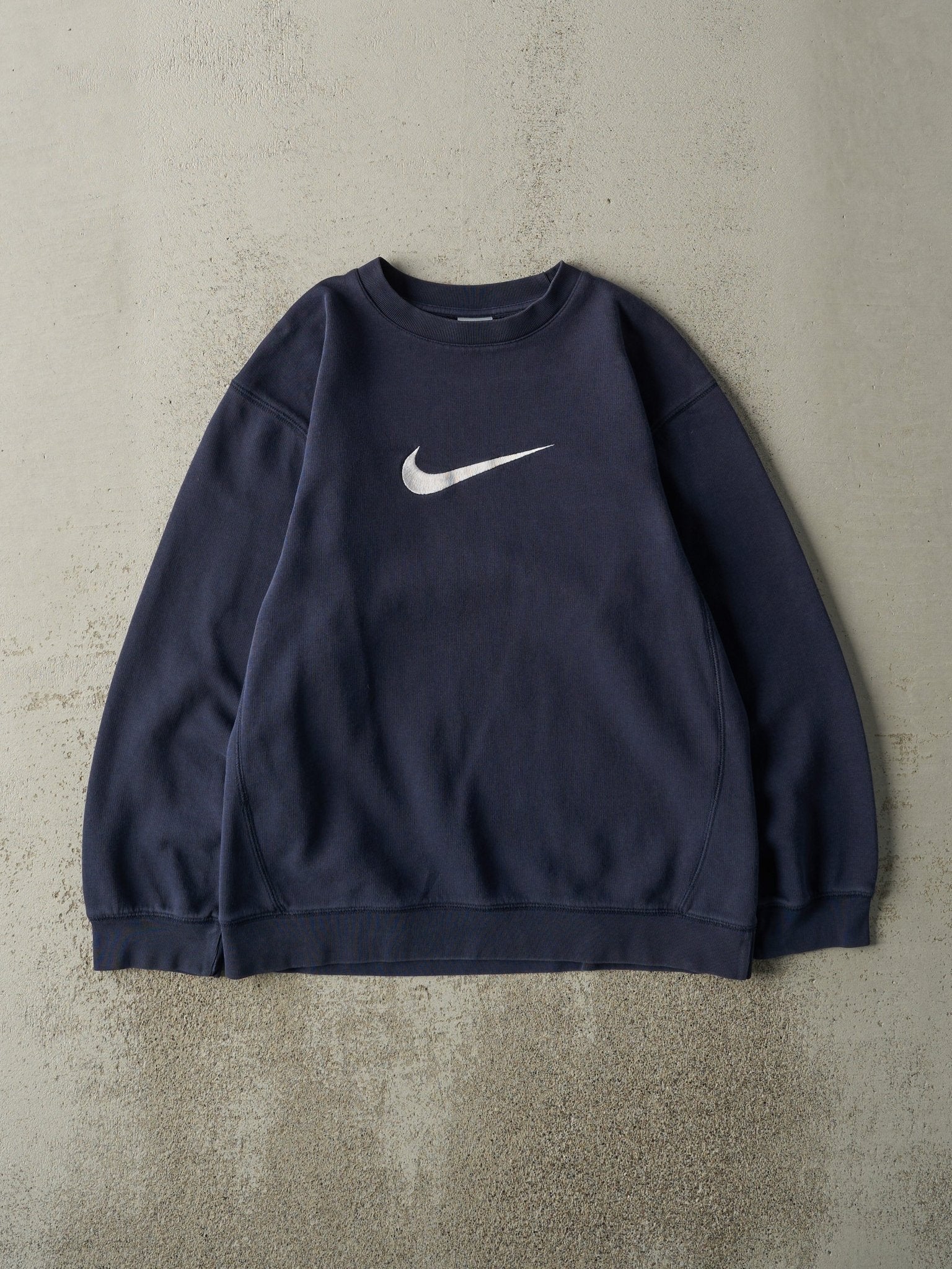 Vintage Y2K Navy Blue Nike Embroidered Crewneck (M)