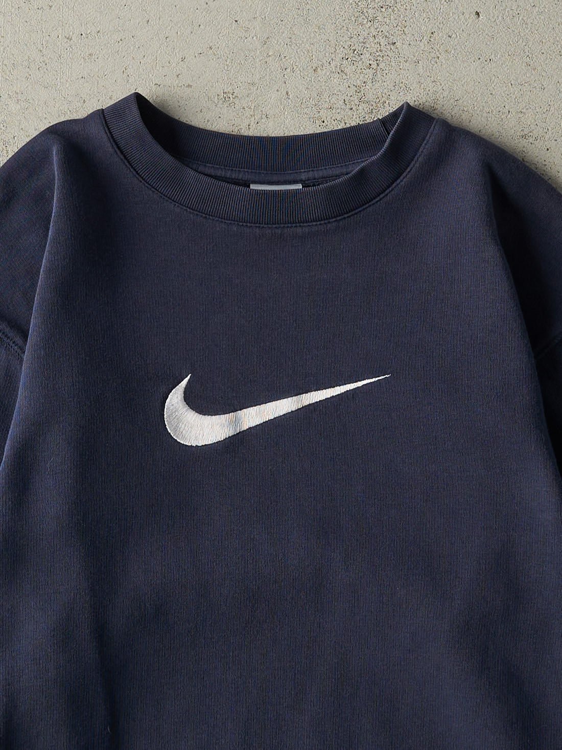 Vintage Y2K Navy Blue Nike Embroidered Crewneck (M)