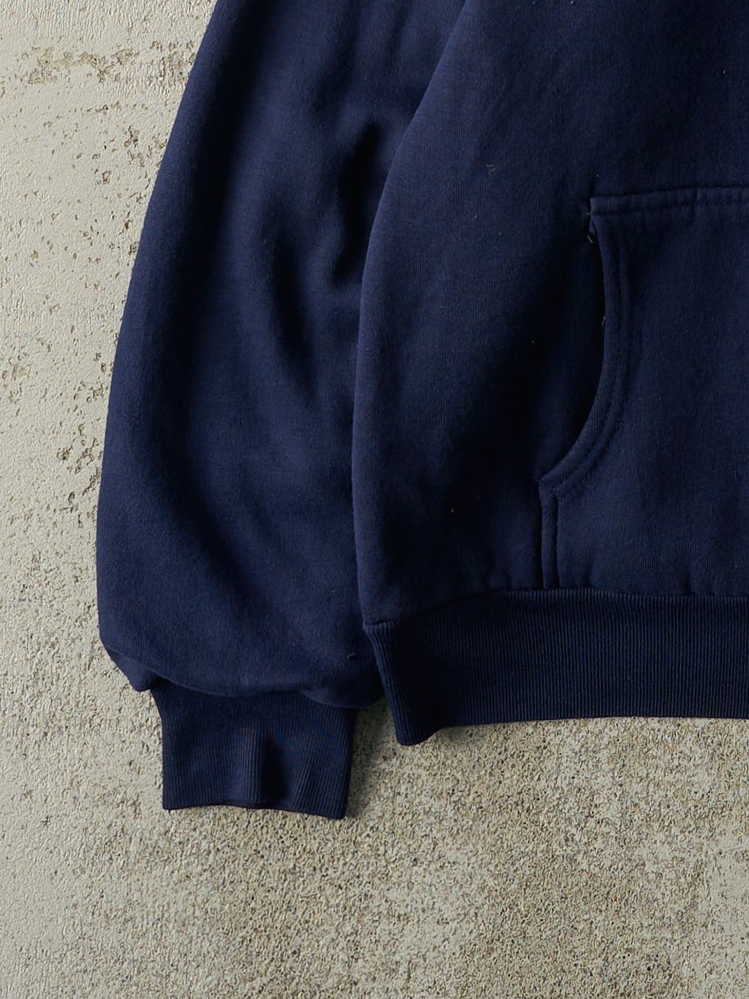 Vintage 90s Navy Blue Thermal Lined Zip Up Hoodie (M)
