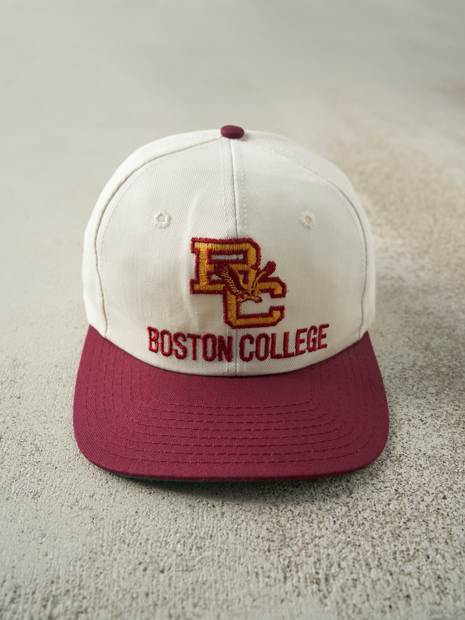 Vintage 90s Red & White Boston College Embroidered Snapback