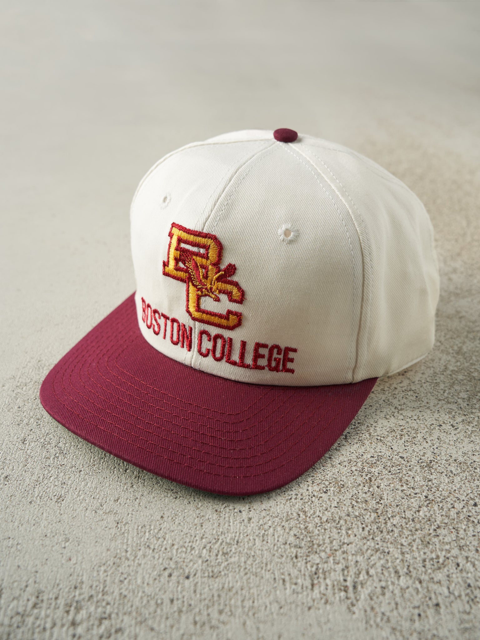 Vintage 90s Red & White Boston College Embroidered Snapback