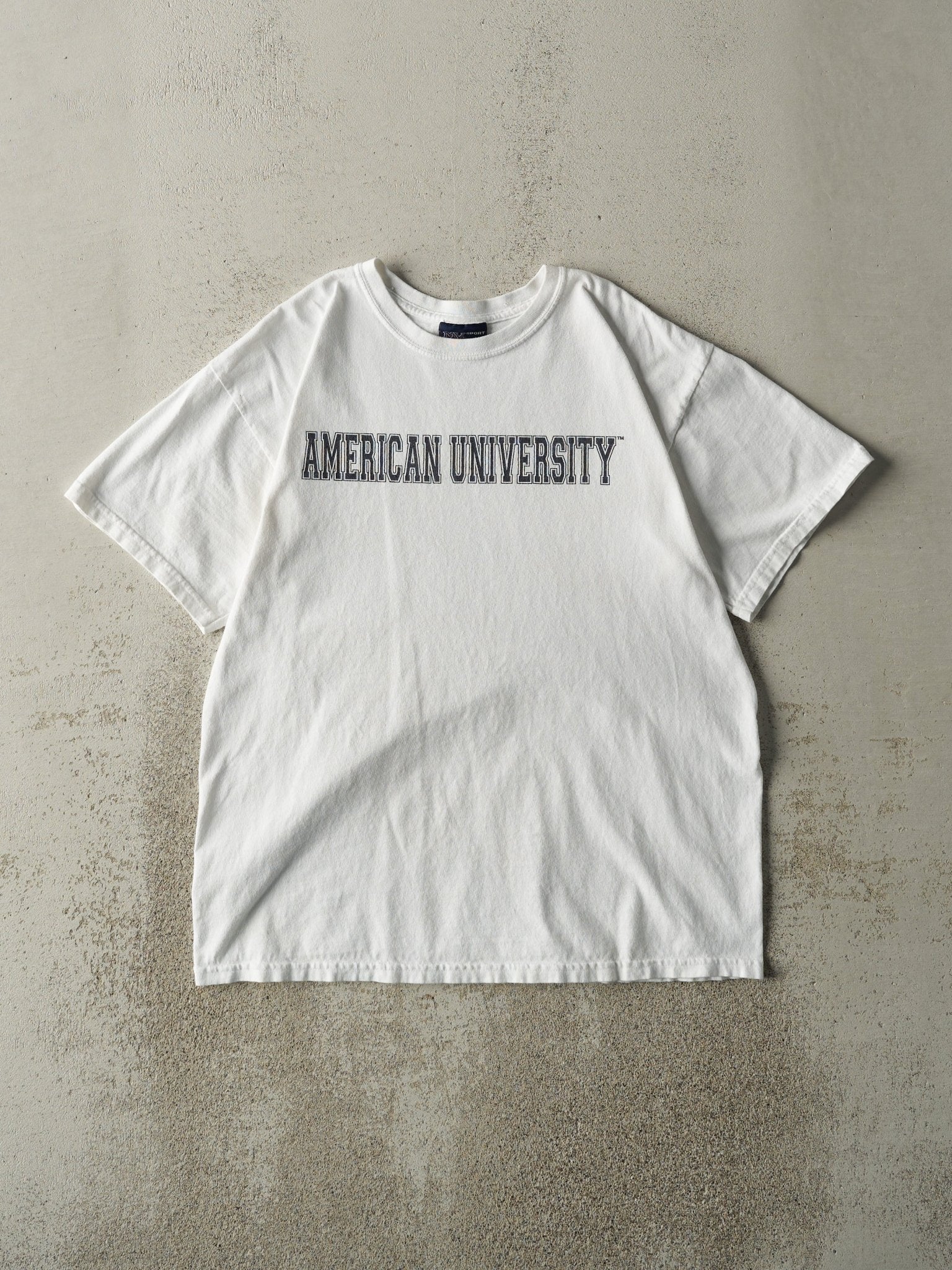 Vintage Y2K White American University Tee (M)