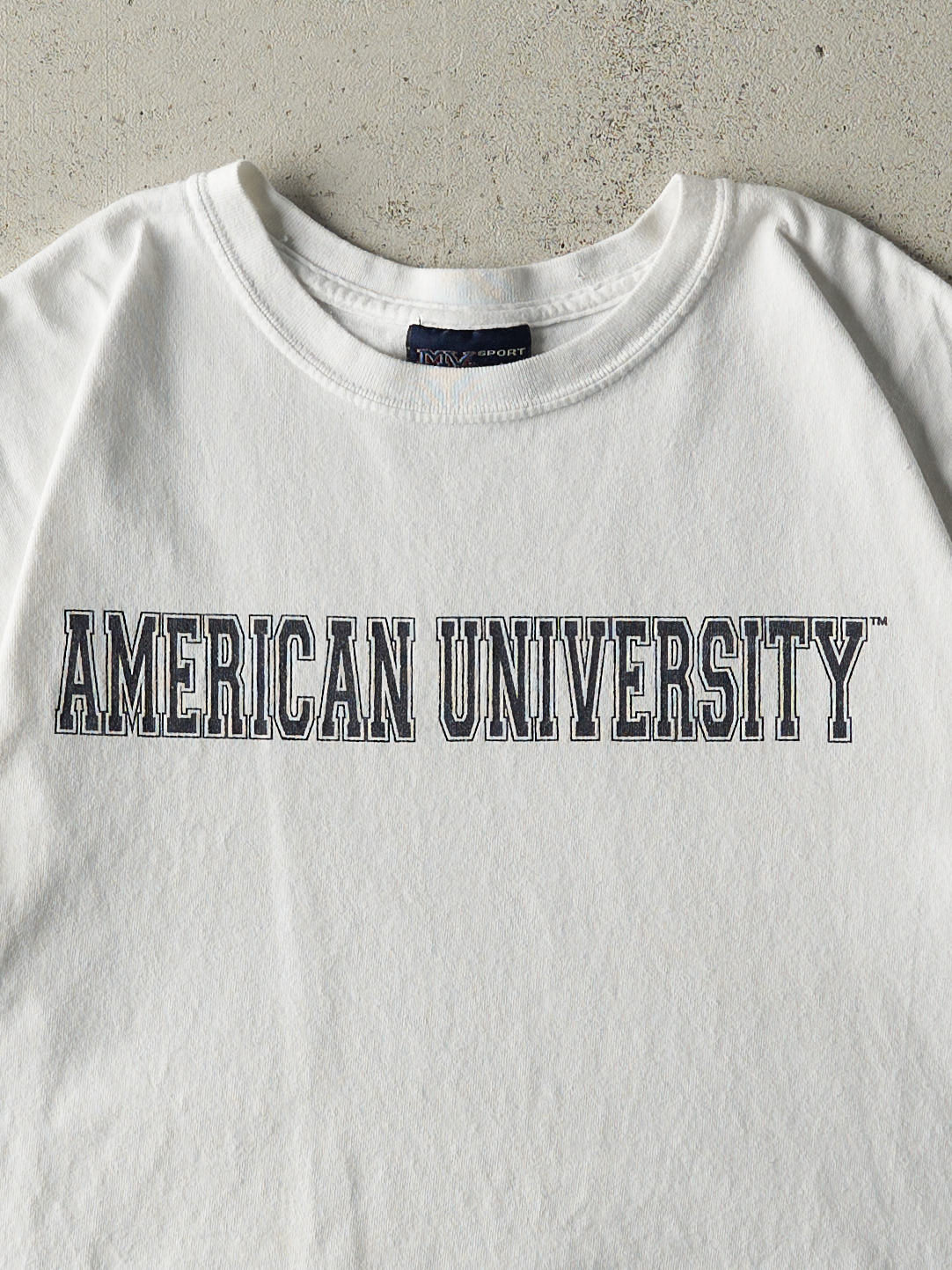 Vintage Y2K White American University Tee (M)