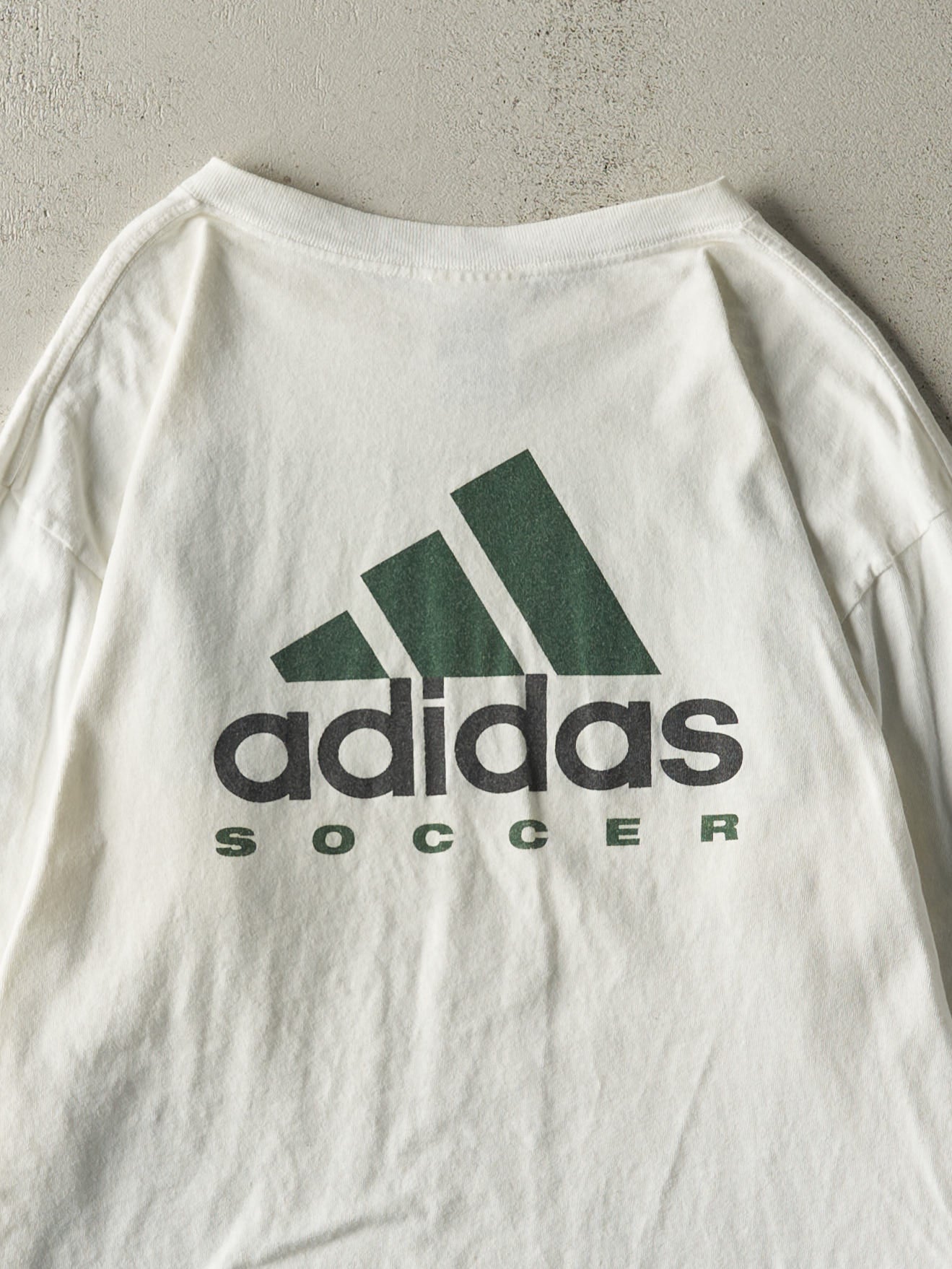 Vintage 01' White Adidas Soccer Long Sleeve (M)