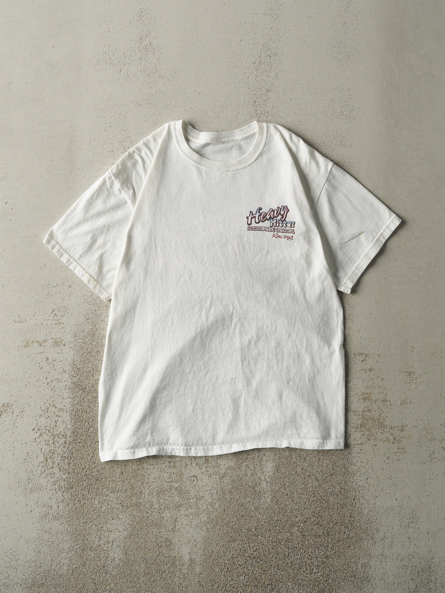 Vintage Y2K White Heavy Hitter Monster Truck Tee (M)