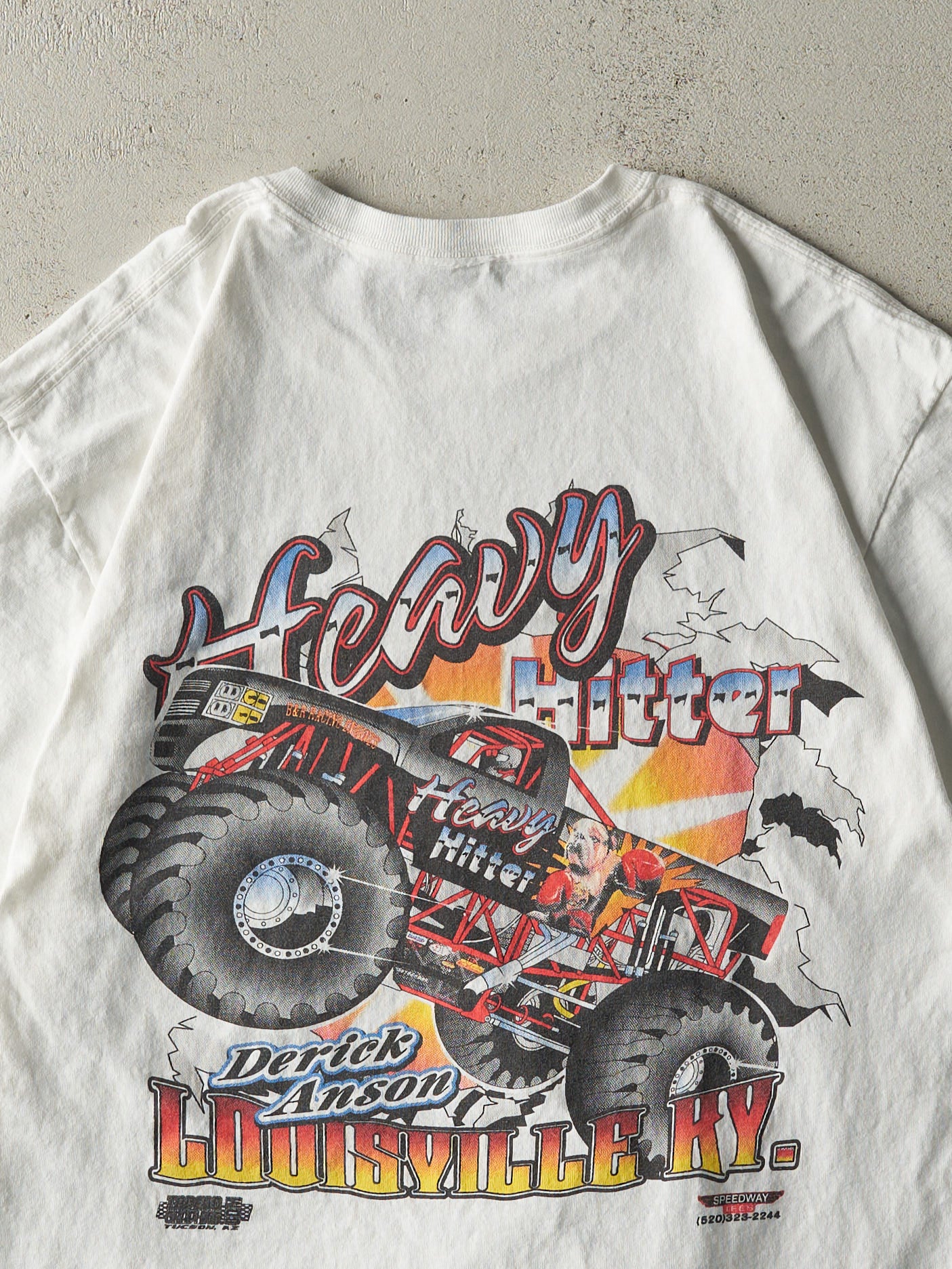 Vintage Y2K White Heavy Hitter Monster Truck Tee (M)