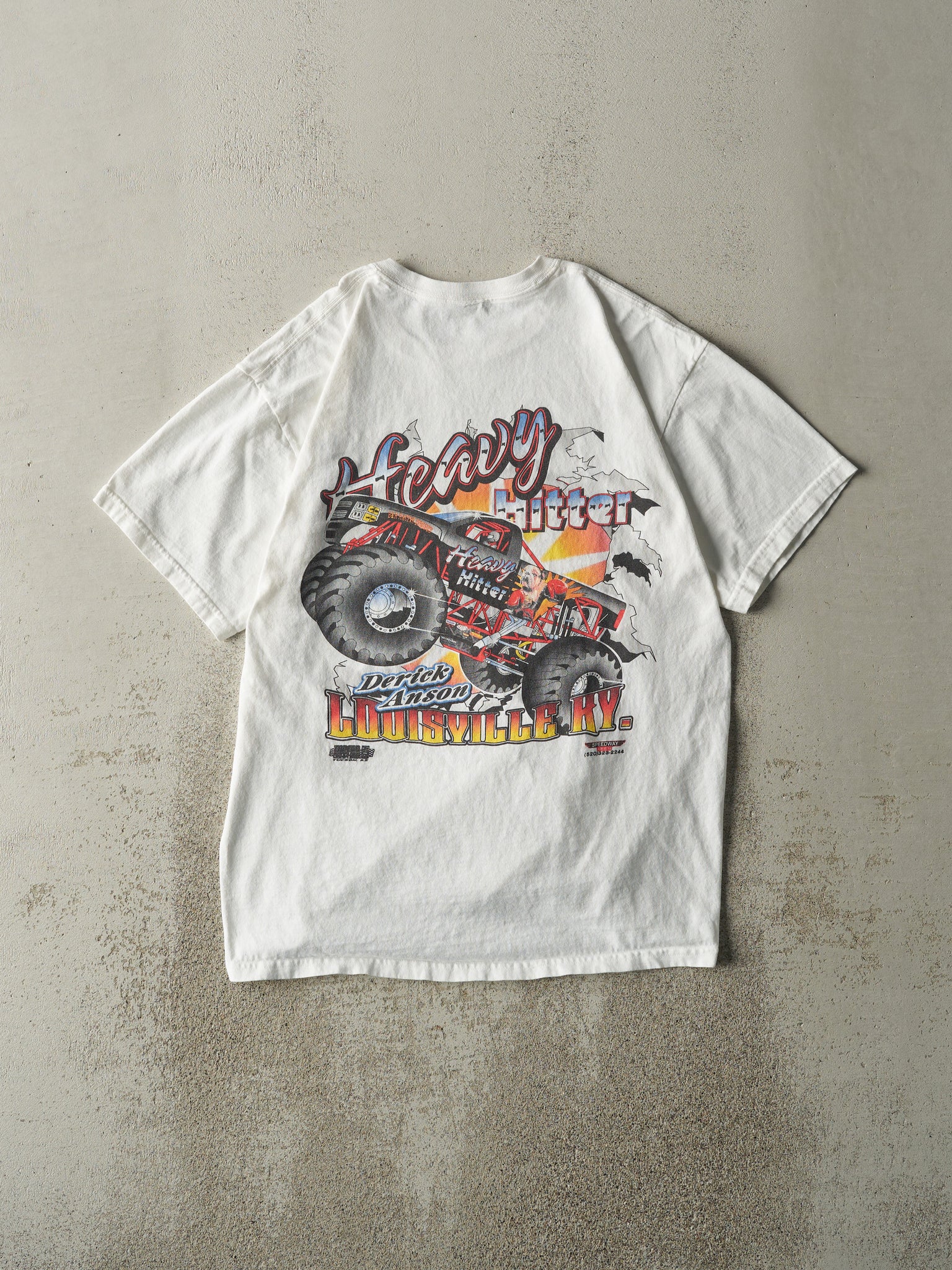 Vintage Y2K White Heavy Hitter Monster Truck Tee (M)