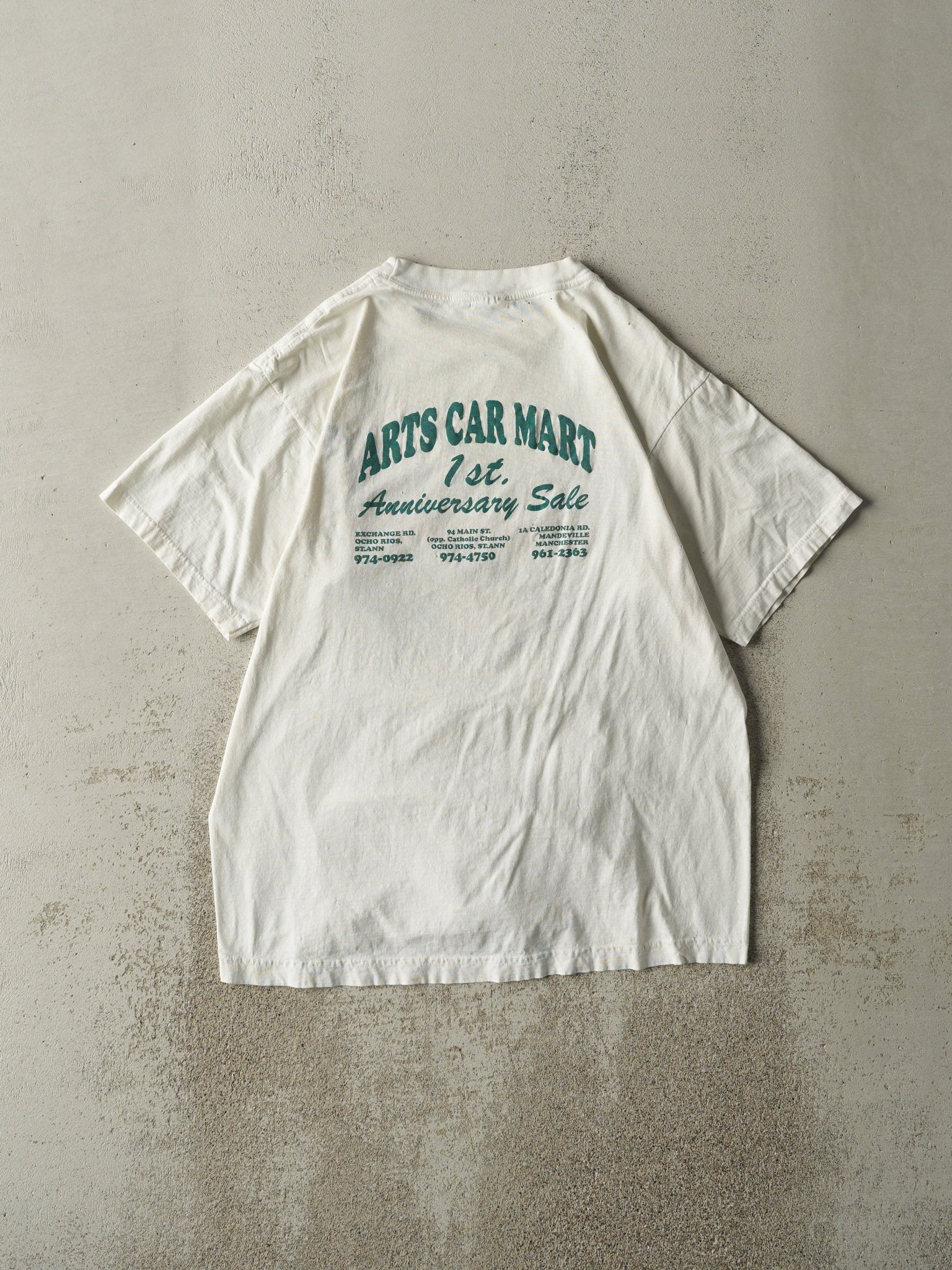 Vintage Y2K White Arts Car Mart Tee (L)