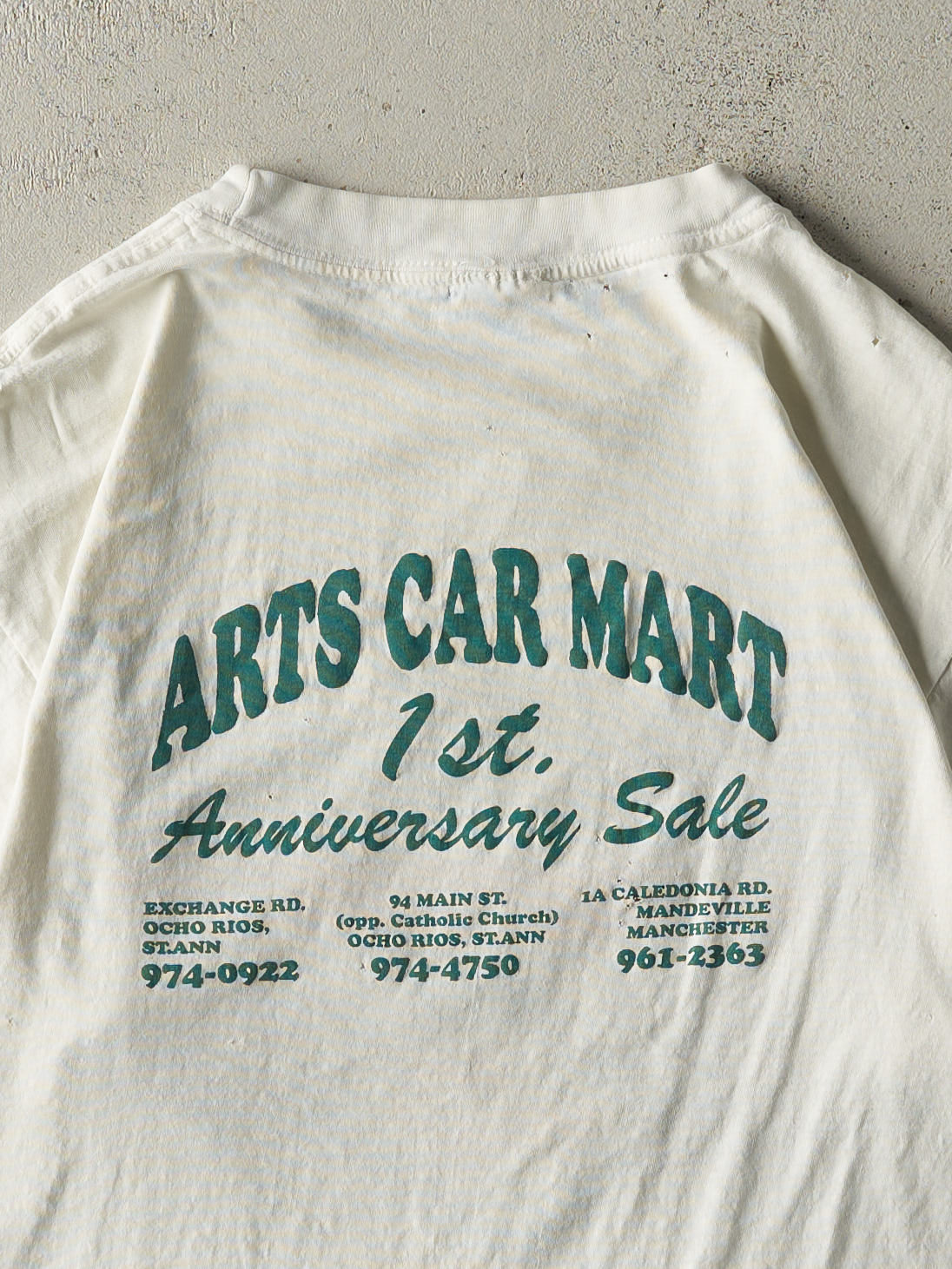 Vintage Y2K White Arts Car Mart Tee (M)