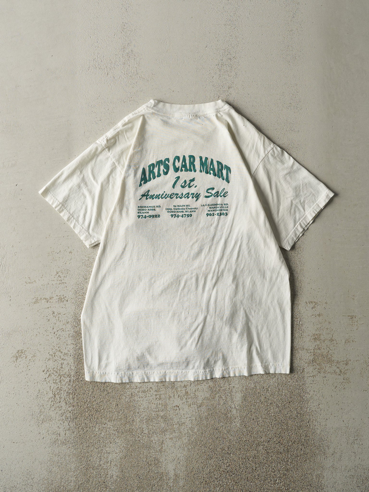 Vintage Y2K White Arts Car Mart Tee (M)