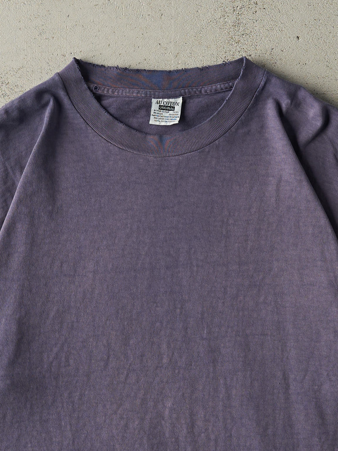 Vintage 90s Sun Faded Navy Blank Single Stitch Tee (L)