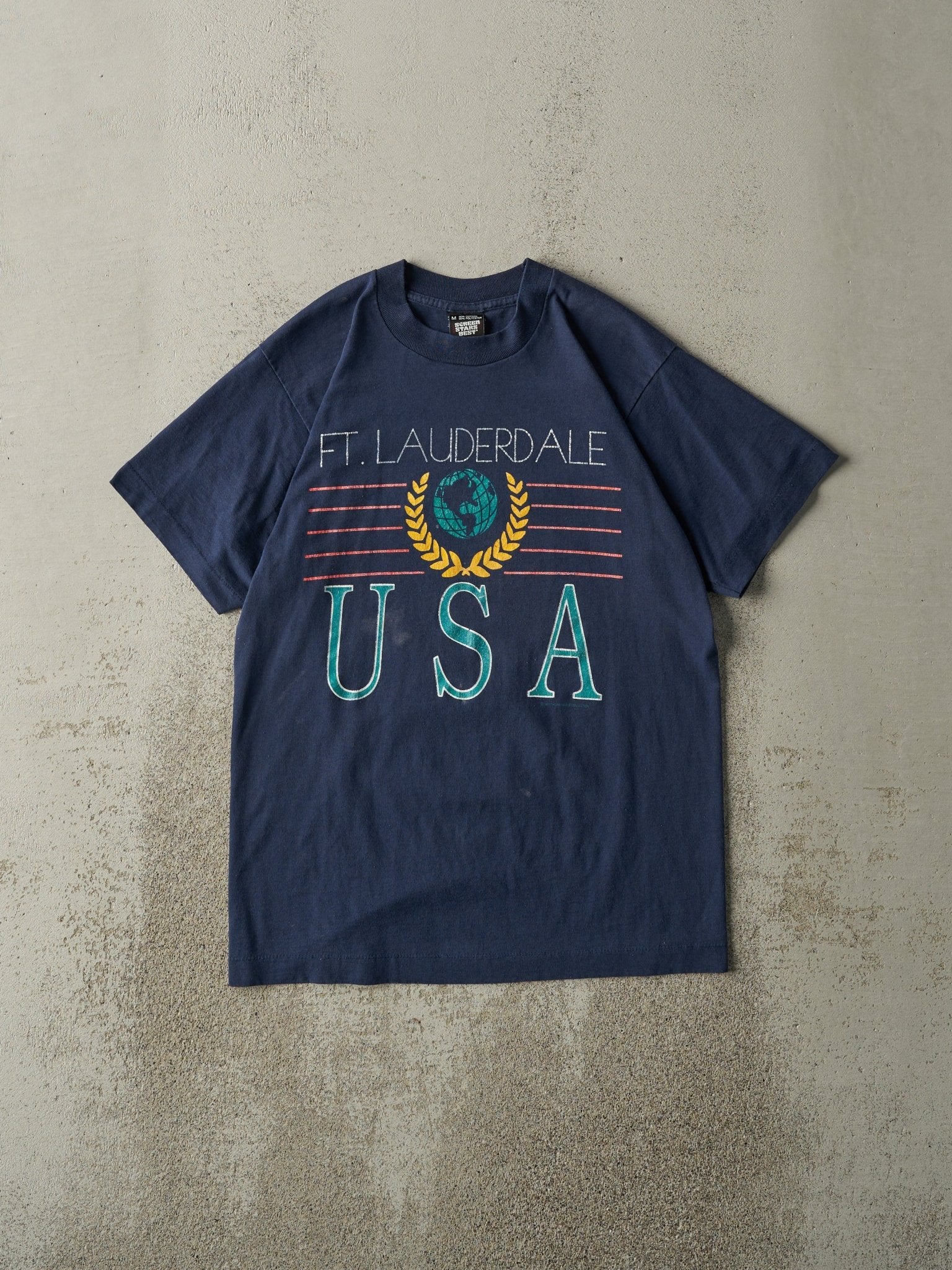 Vintage 91' Navy Blue Ft. Lauderdale Single Stitch Tee (S)