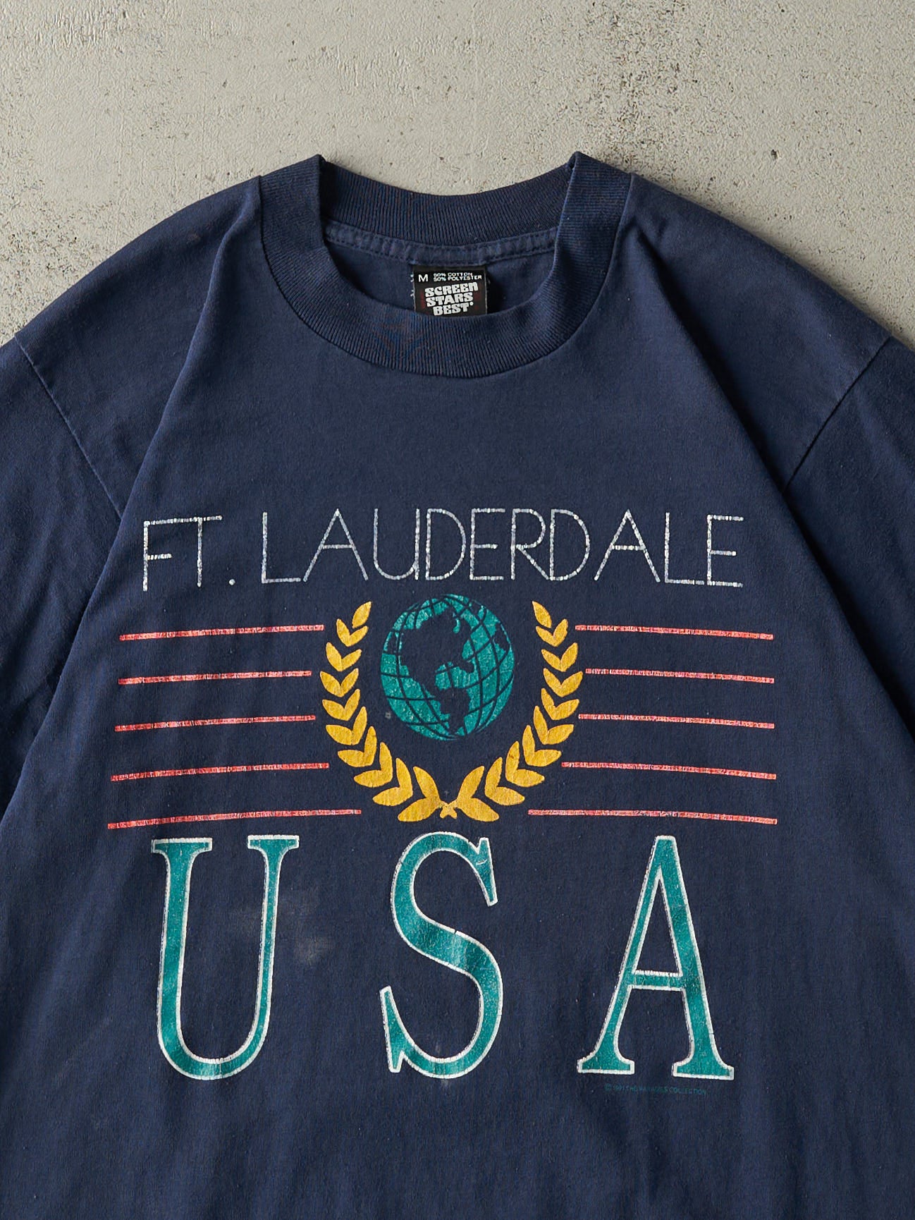Vintage 91' Navy Blue Ft. Lauderdale Single Stitch Tee (S)