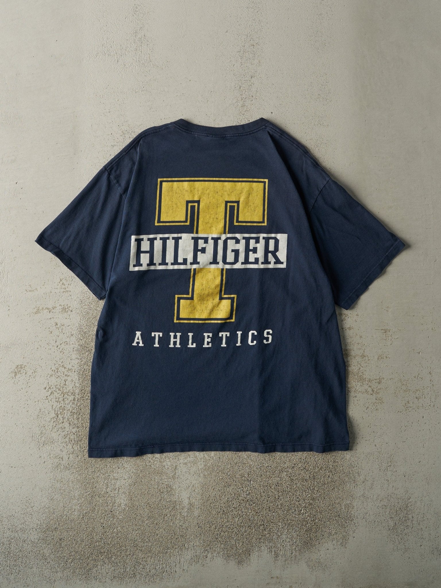 Vintage 90s Navy Blue Tommy Hilgifer Pocket Tee (L)