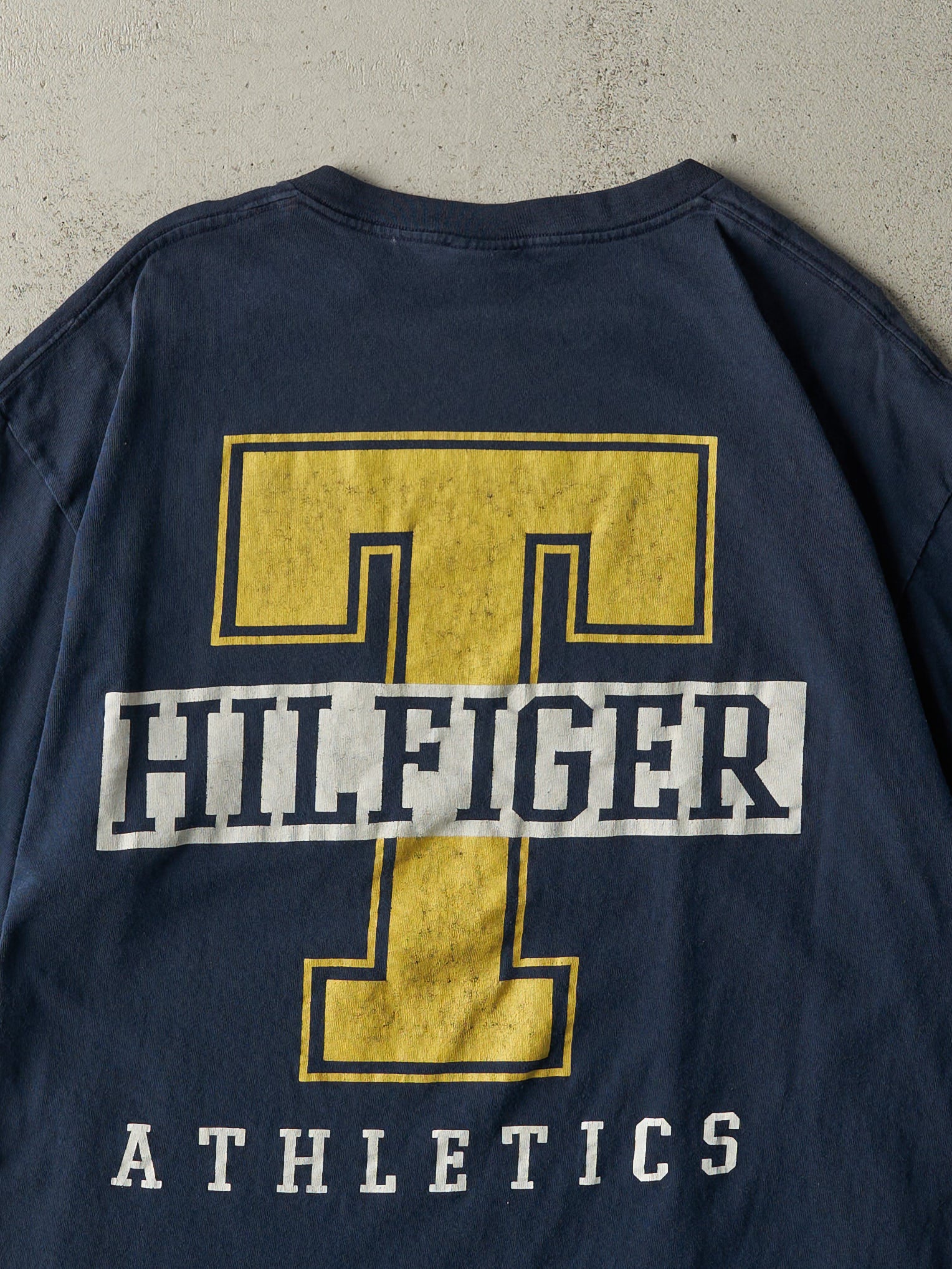 Vintage 90s Navy Blue Tommy Hilgifer Pocket Tee (L)