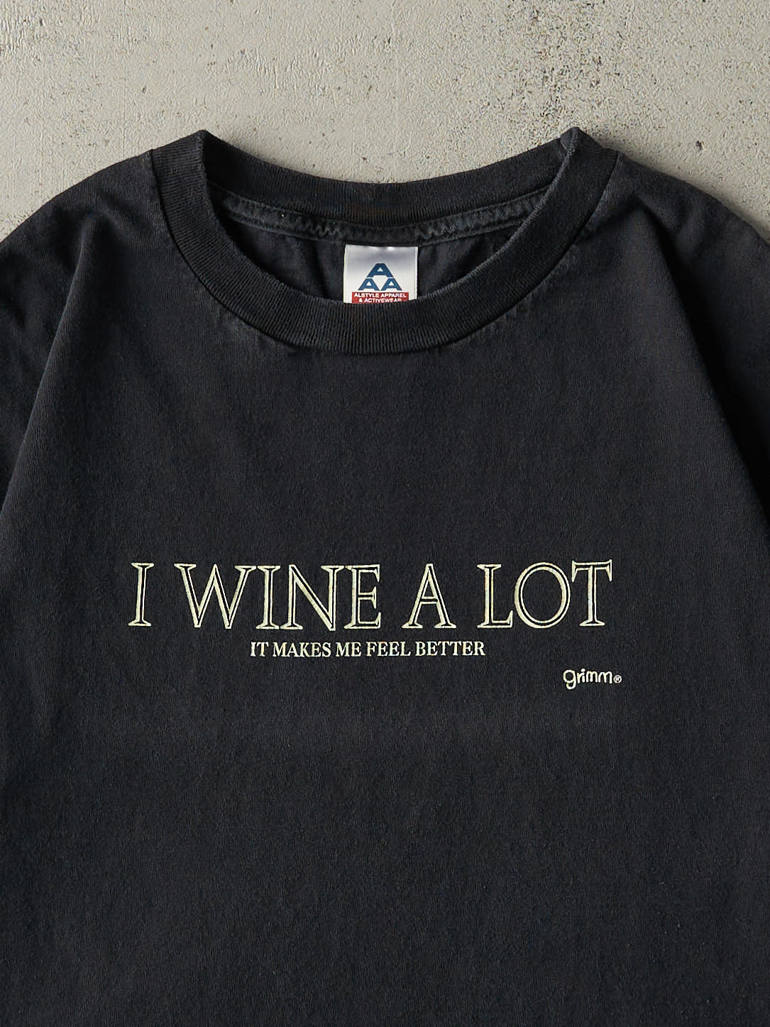 Vintage Y2K Black "I Wine A Lot" Tee (M)