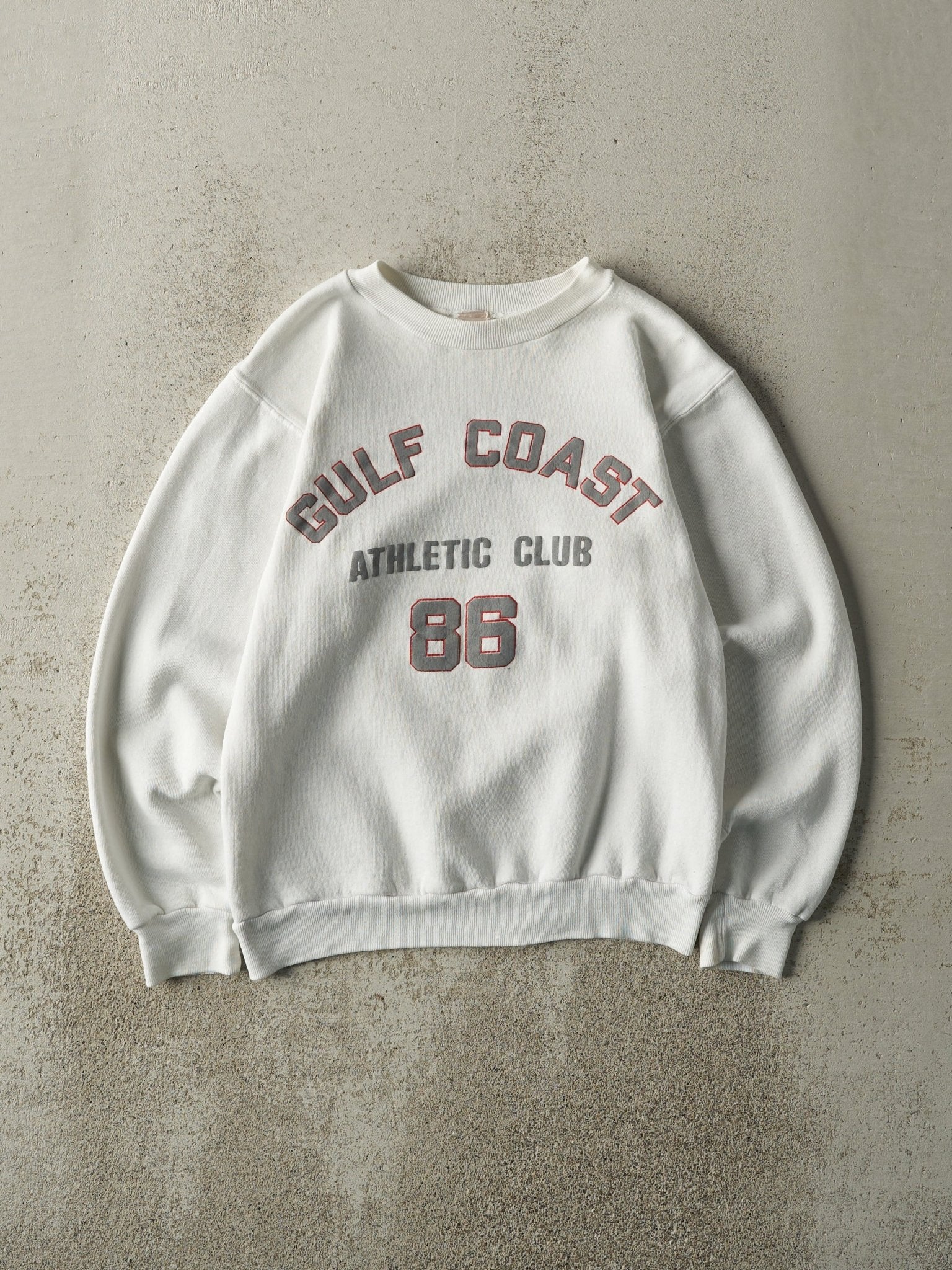 Vintage 90s White Gulf Coast Athletic Club Crewneck (XS/S)