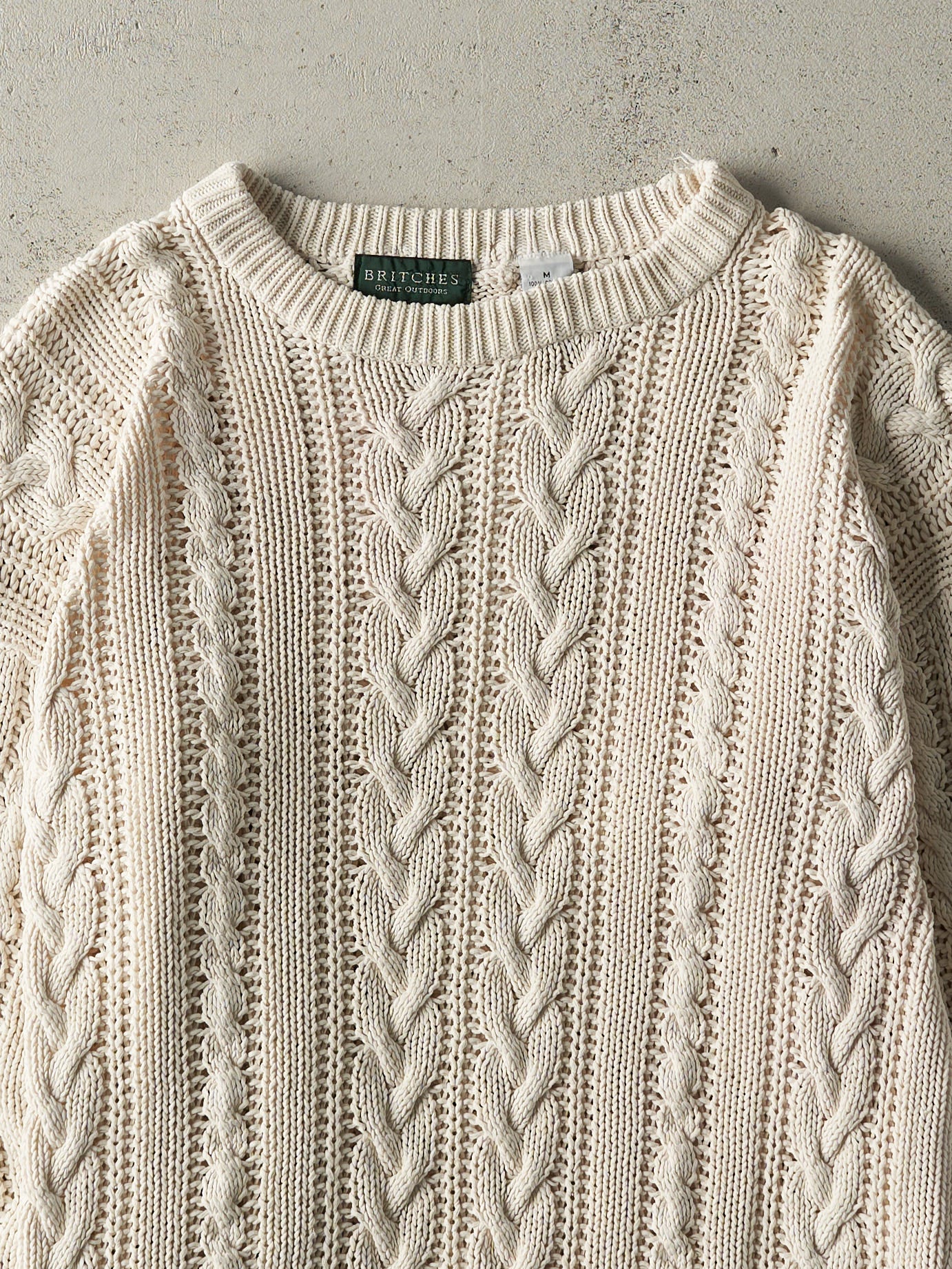 Vintage 90s Beige Cable Knit (M)