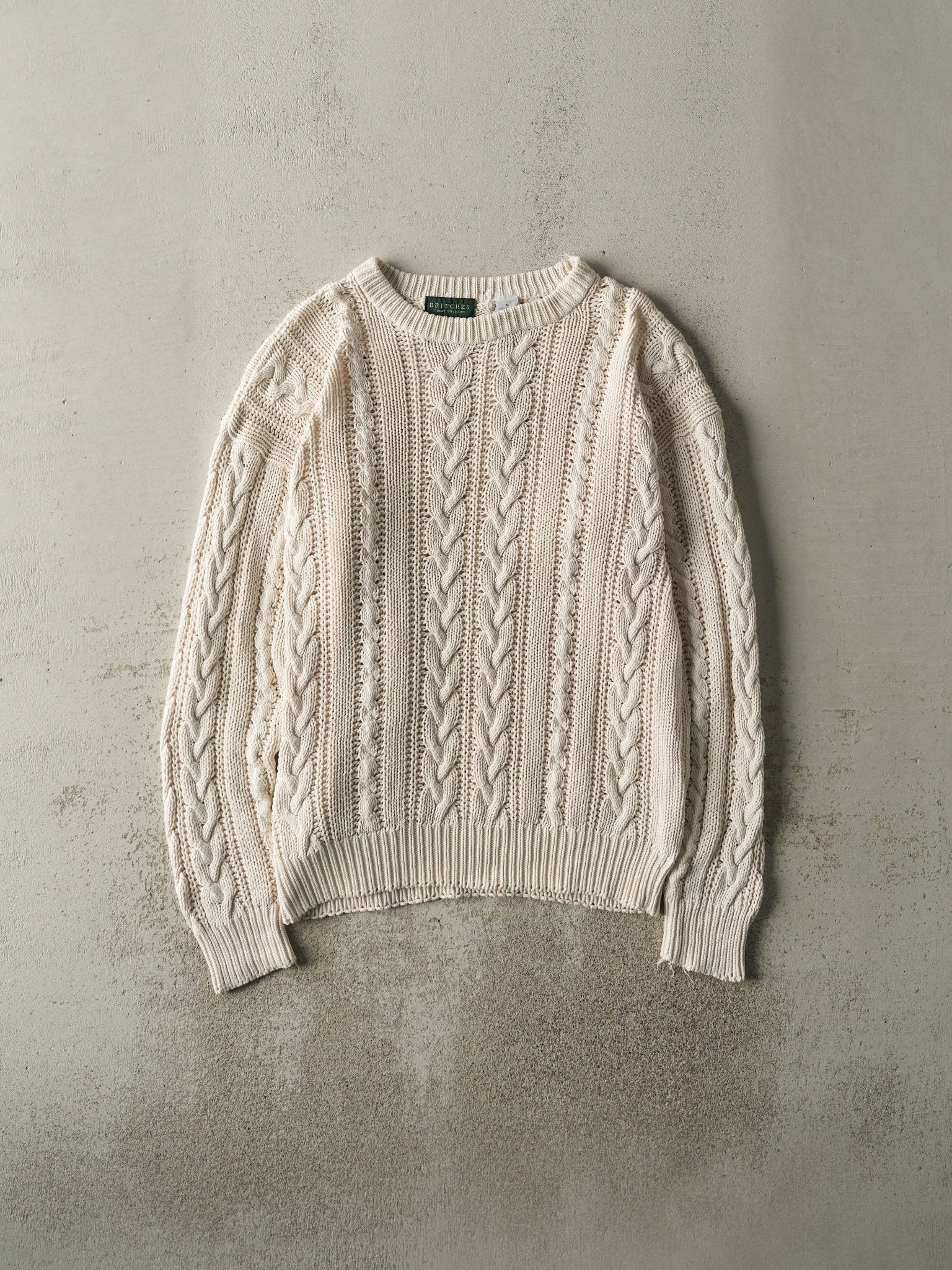 Vintage 90s Beige Cable Knit (M)