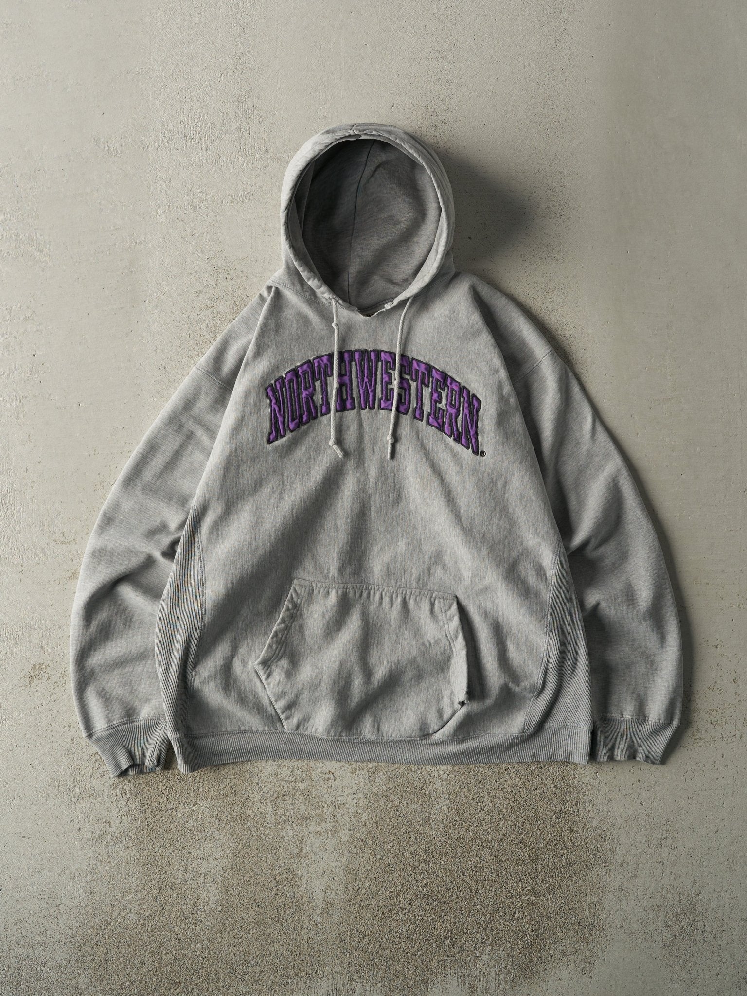Vintage Y2K Grey North Western University Hoodie (L/XL)