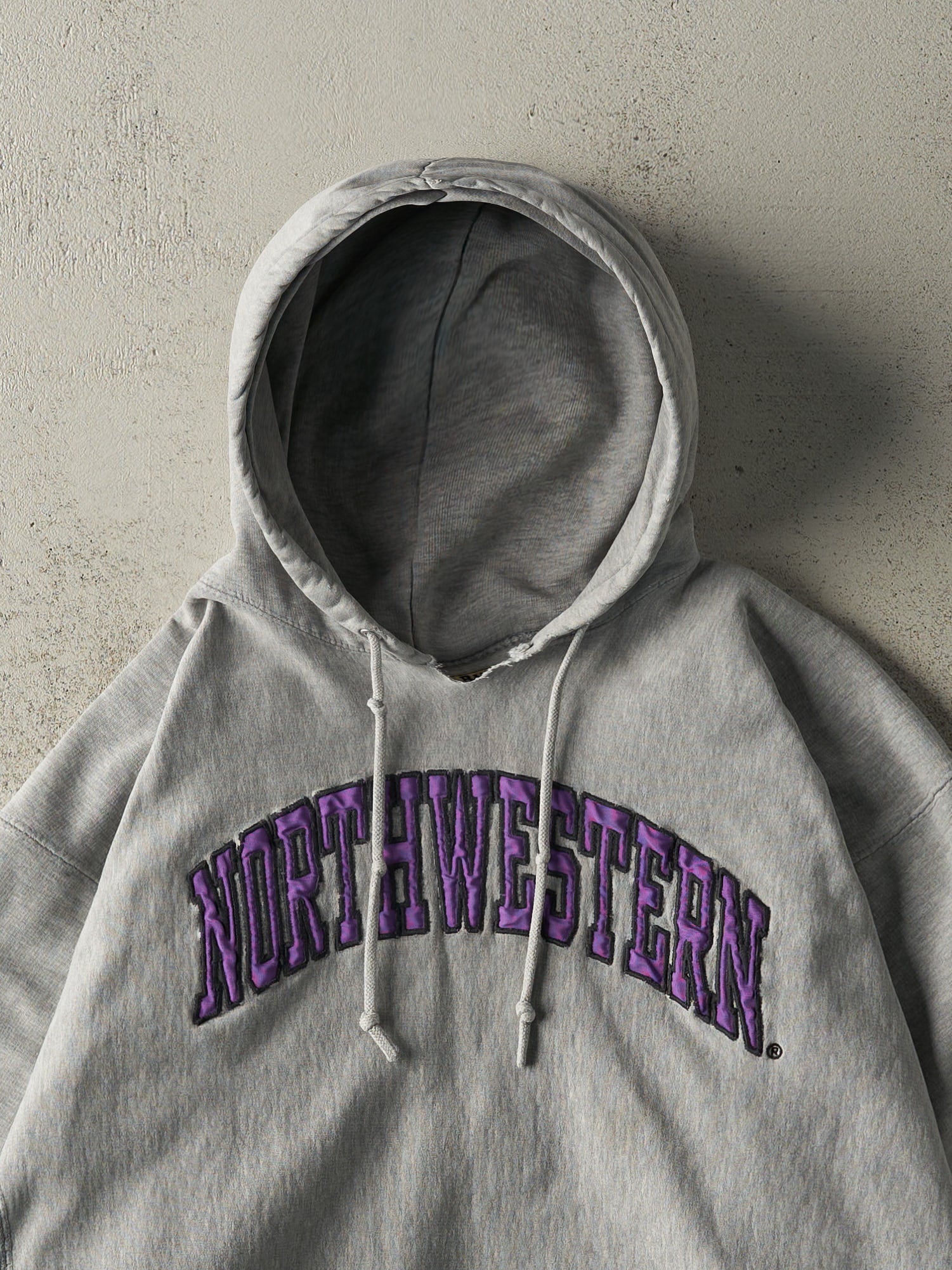 Vintage Y2K Grey North Western University Hoodie (L/XL)