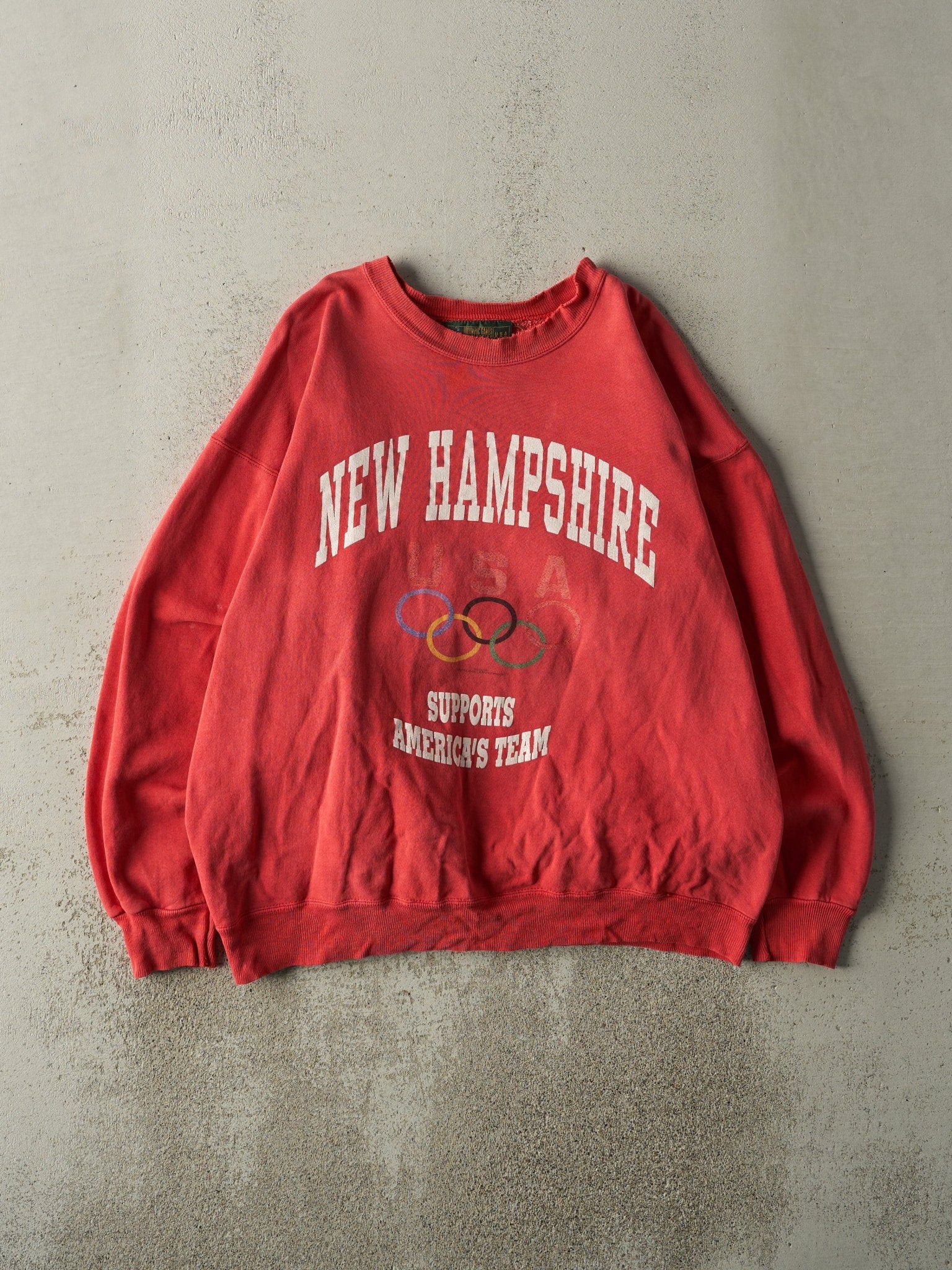 Vintage 96' Red New Hampshire Supports Atlanta Olympics Crewneck (L)