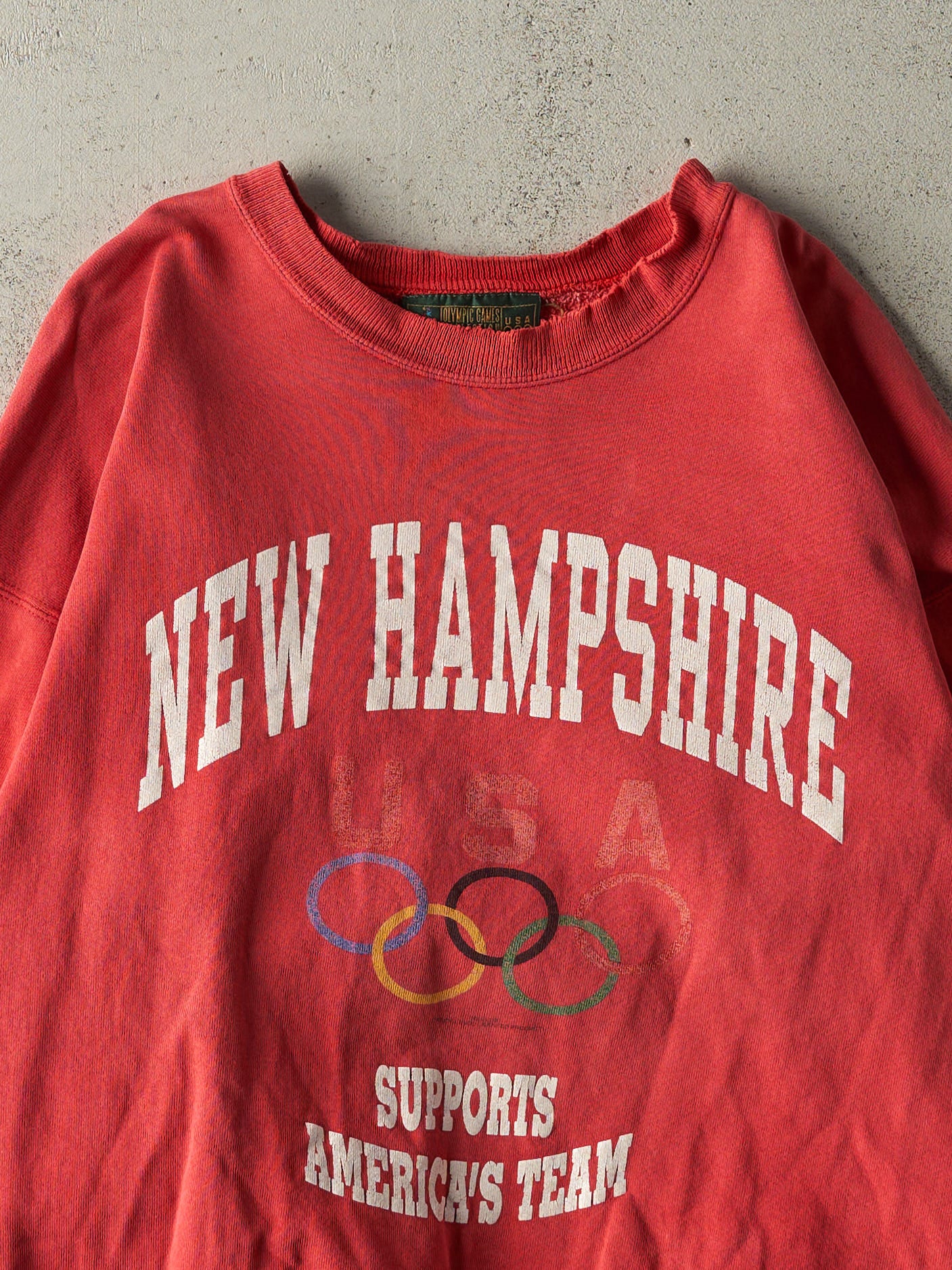 Vintage 96' Red New Hampshire Supports Atlanta Olympics Crewneck (L)