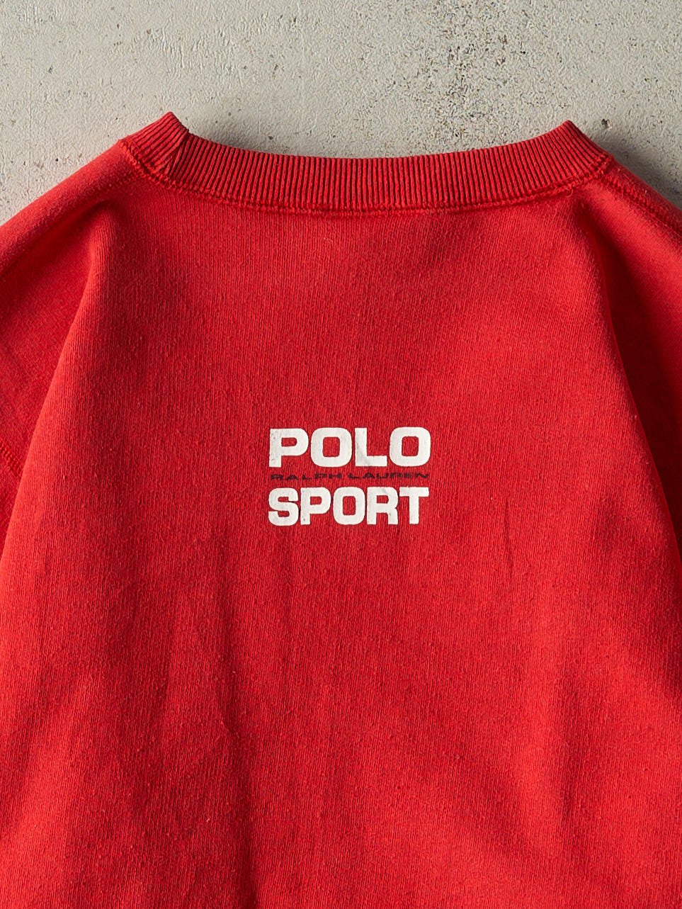 Vintage 90s Red Polo Sport Tennis Championship Crewneck (S/M)