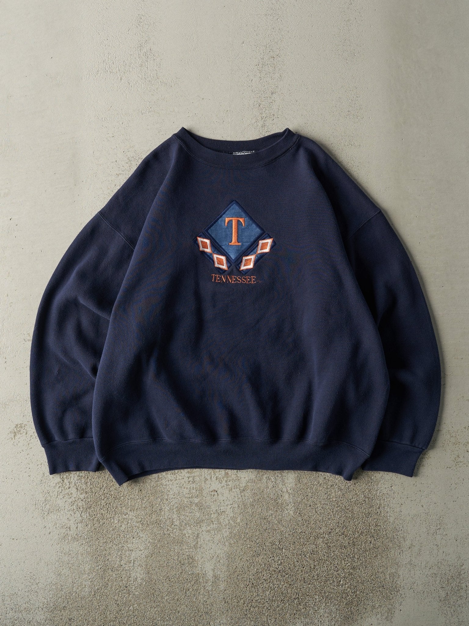 Vintage 90s Navy Blue Embroidered Tennessee Crewneck (XL)