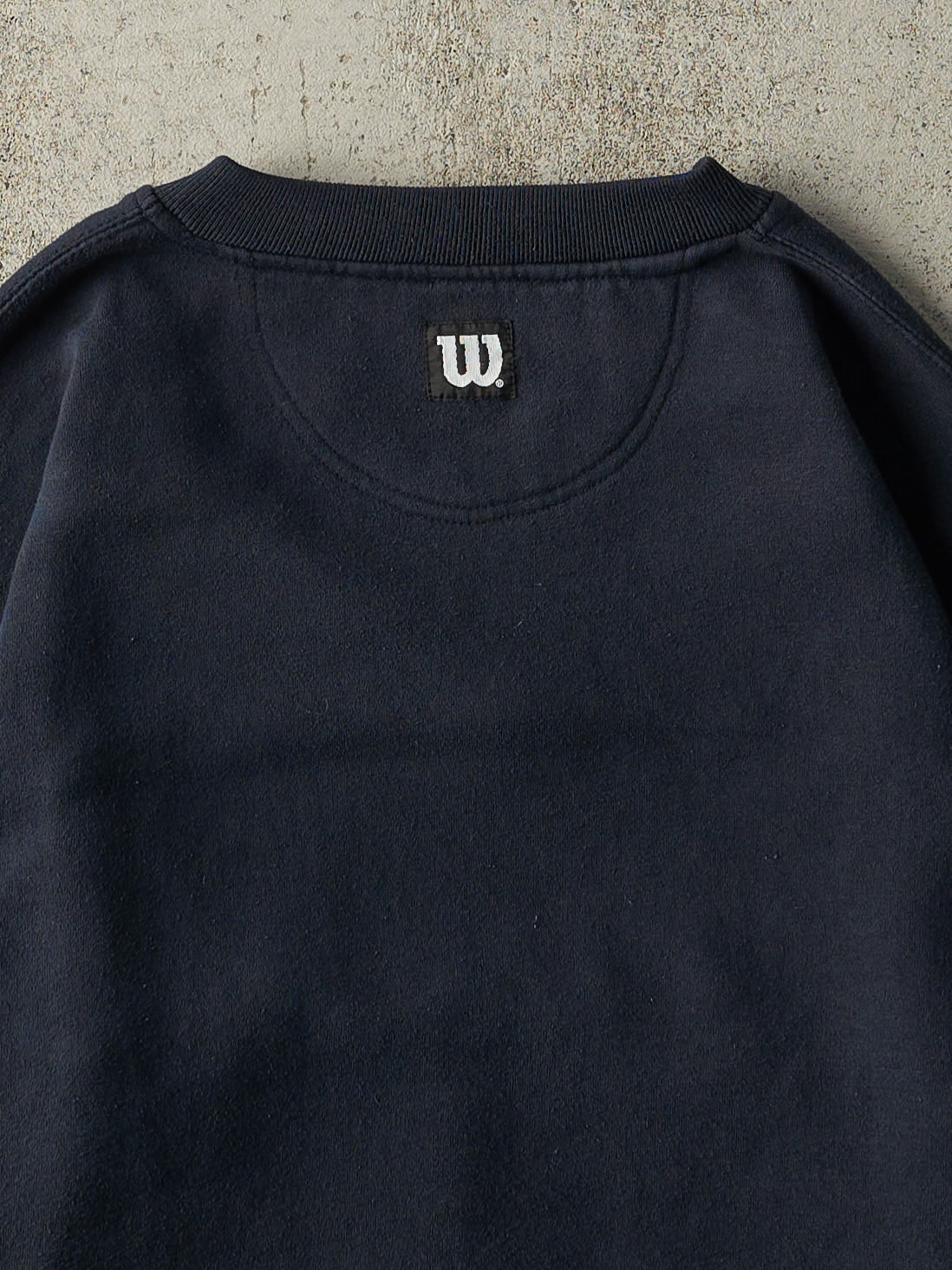 Vintage Y2K Navy Blue Embroidered Wilson V Neck Sweatshirt (M/L)